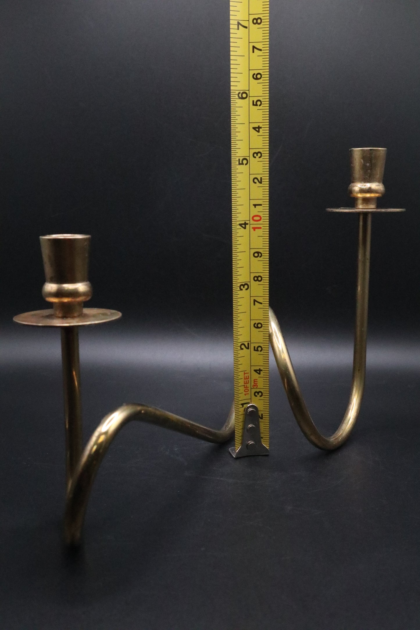 MCM BRASS WHIMSICAL CANDLE HOLDERS (SET OF 2)