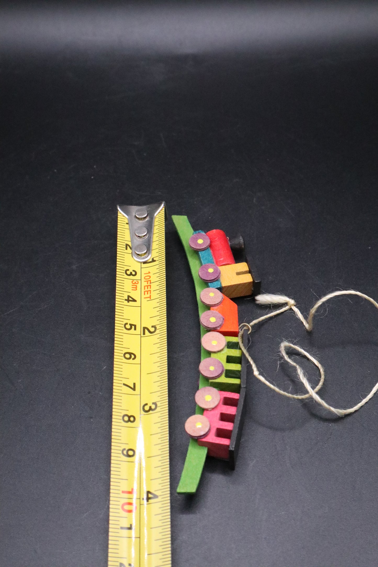 VINTAGE GERMAN ULBRICHT WOOD TINY TRAIN ORNAMENT