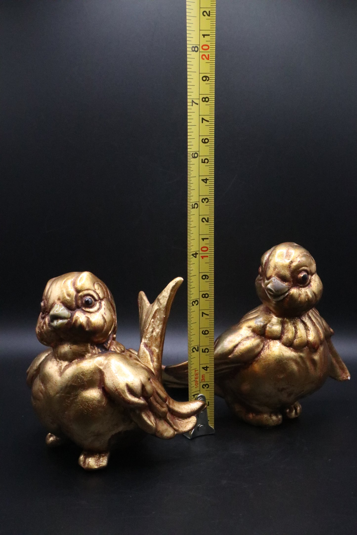 VINTAGE FREEMAN MCFARLIN CERAMIC LOVE BIRDS GOLD LEAF