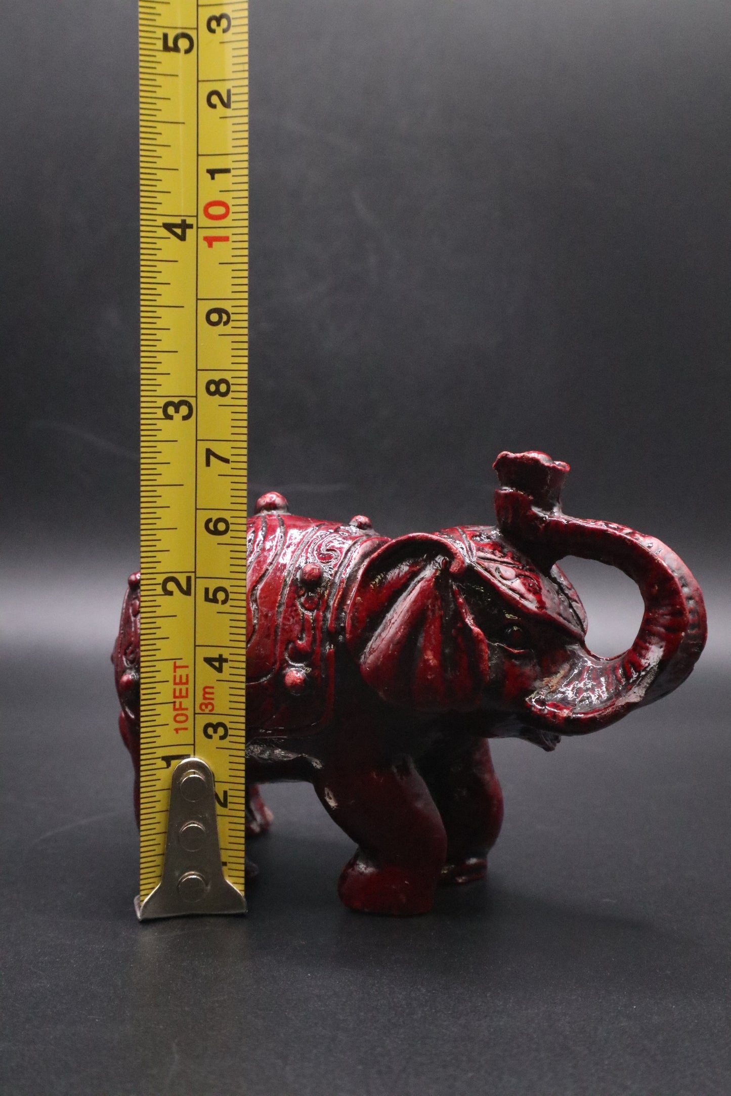 VINTAGE ASIAN CINNABAR RED ELEPHANT
