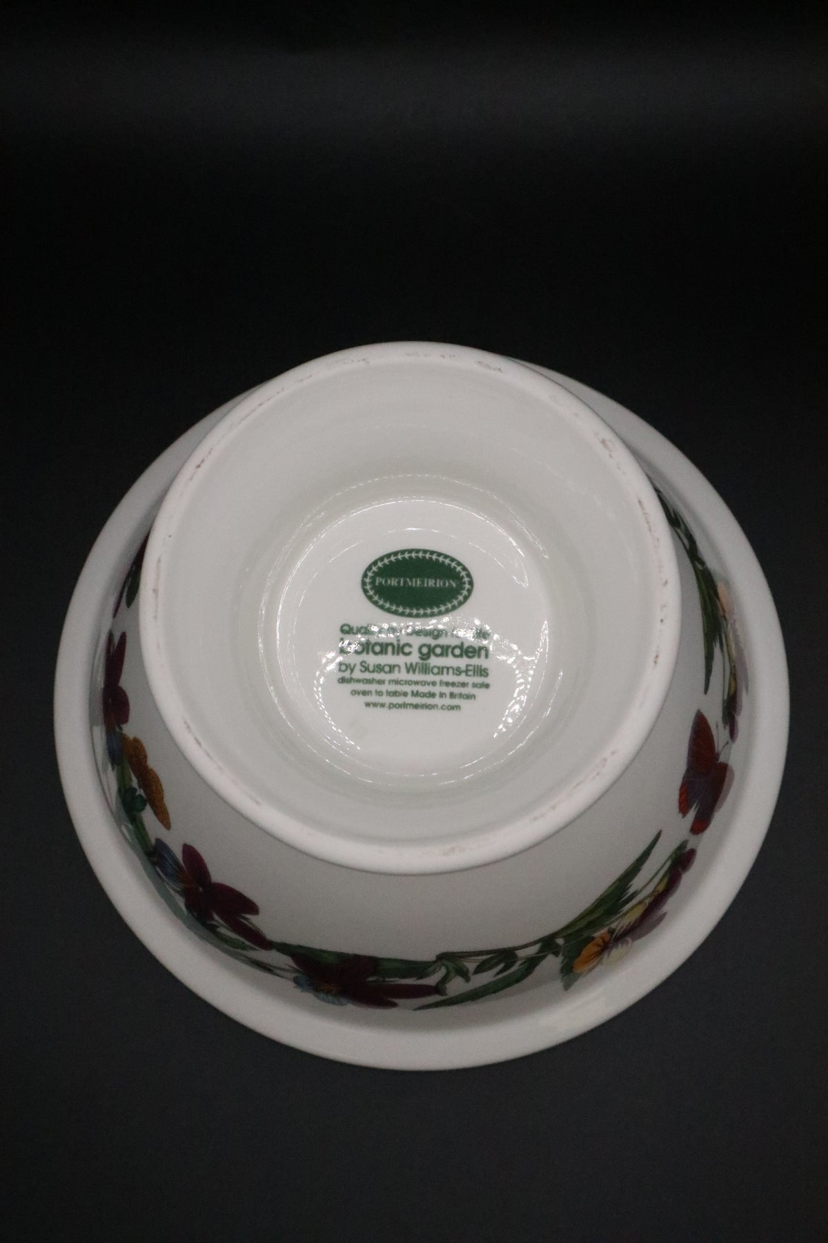 PORTMEIRION BOTANIC GARDEN SOVEREIGN SHAPE RIM FOOTED SORBET POTPOURRI