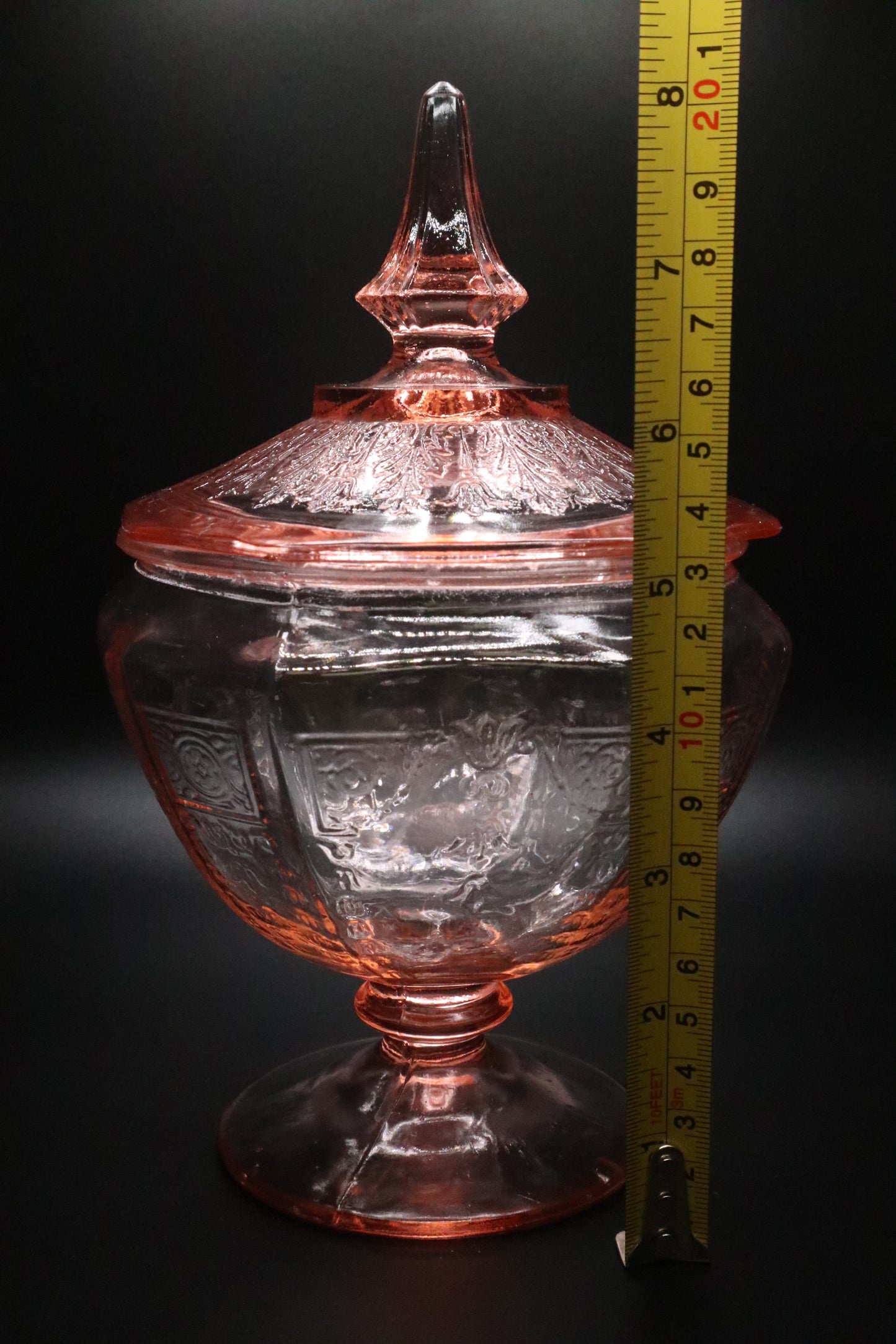 VINTAGE ANCHOR HOCKING "PRINCESS" PINK DEPRESSION GLASS CANDY DISH