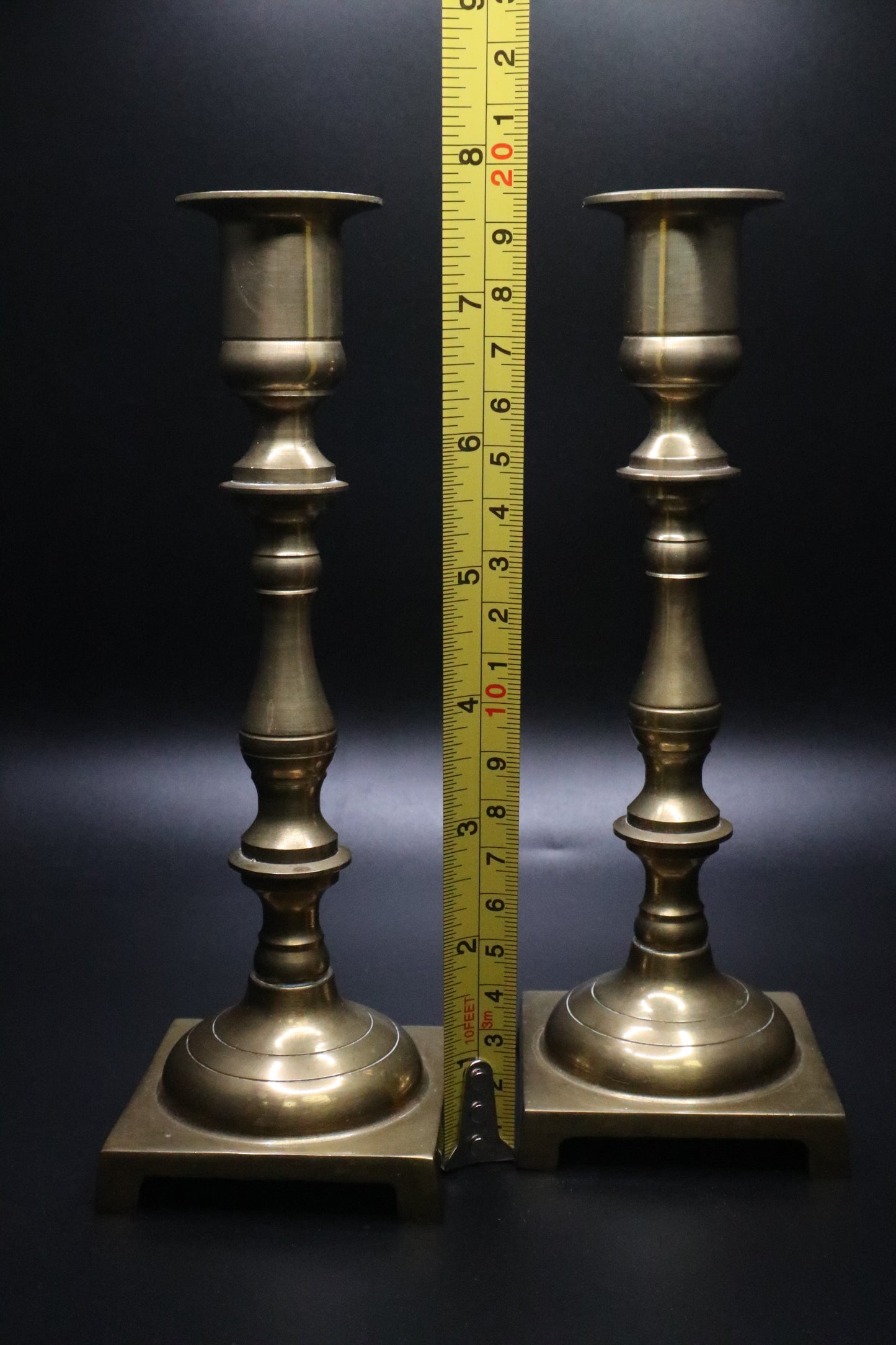 VINTAGE BRASS MADE IN JAPAN CANDLE STICKS (SET OF 2)