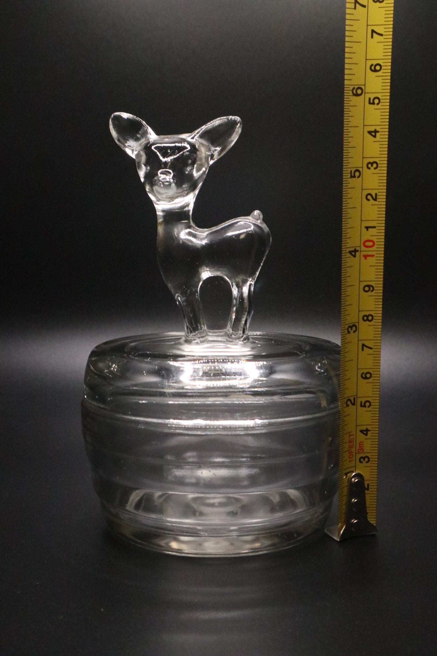 VINTAGE 1940'S JEANNETTE GLASS FAWN TRINKET DISH