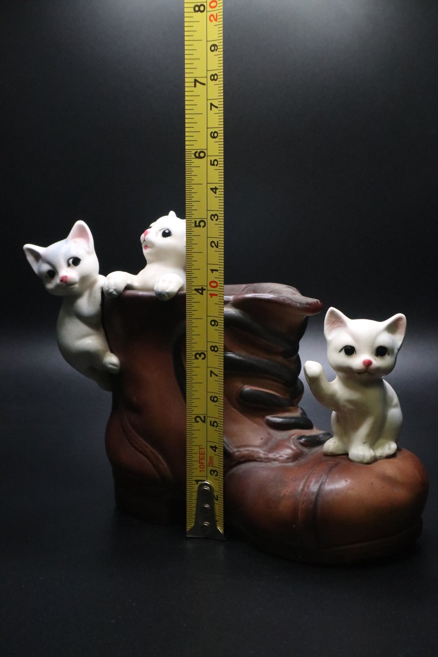 VINTAGE CERAMIC LIPPER AND MANN BOOT WITH CATS PLANTER (AS IS)
