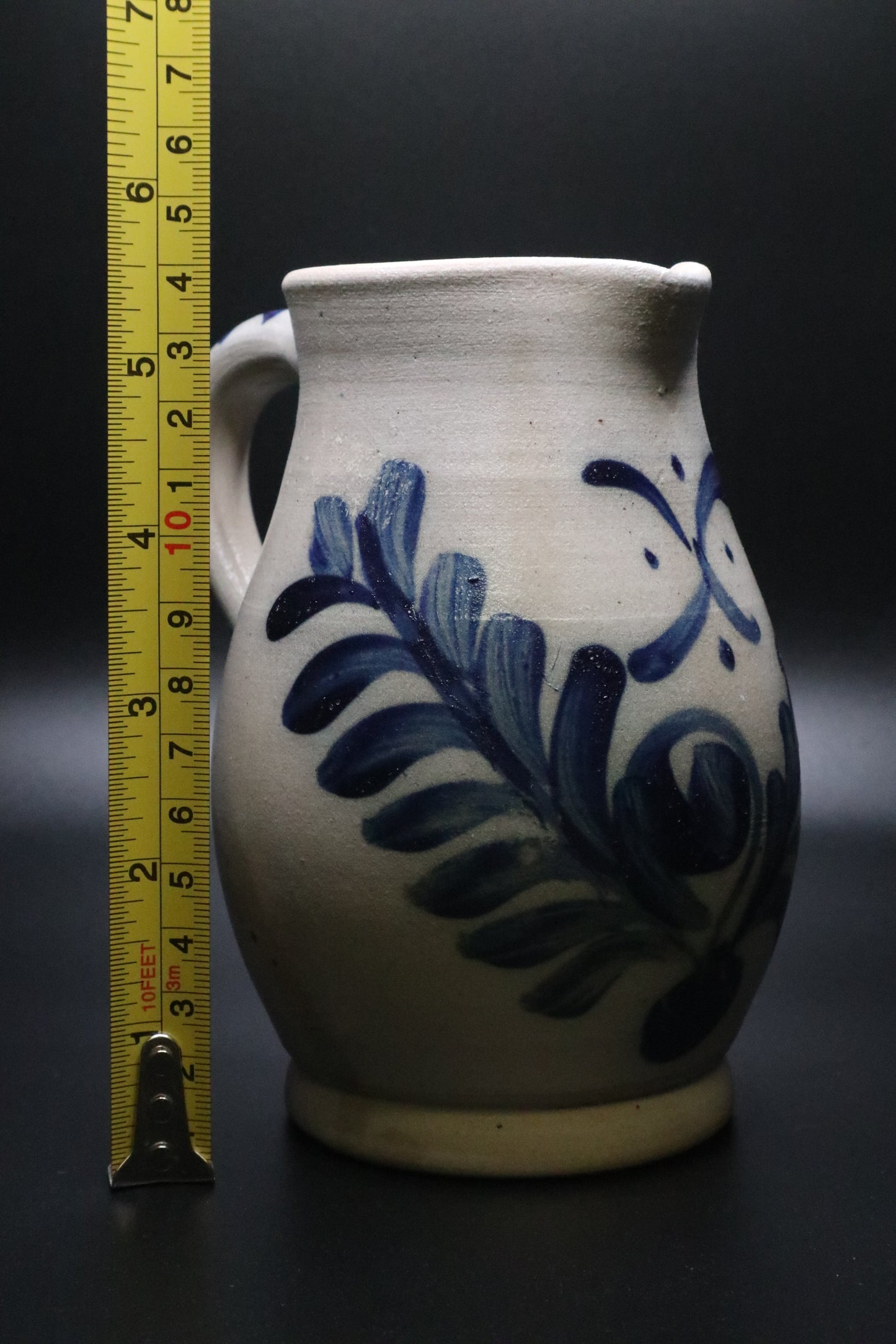 VINTAGE SALT GLAZE POTTERY PITCHER