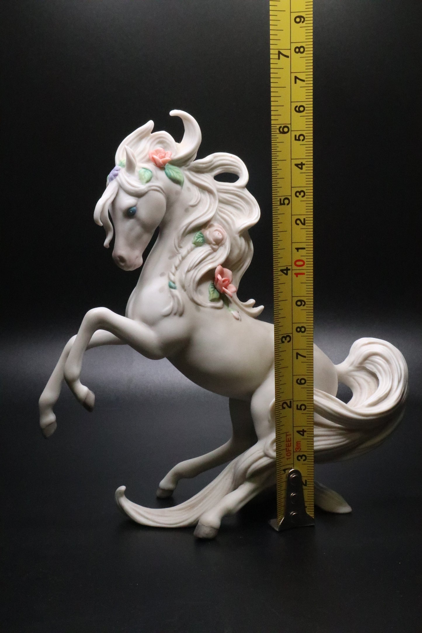 VINTAGE ENESCO G. G. SANTIAGO REARING CERAMIC HORSE FIGURINE