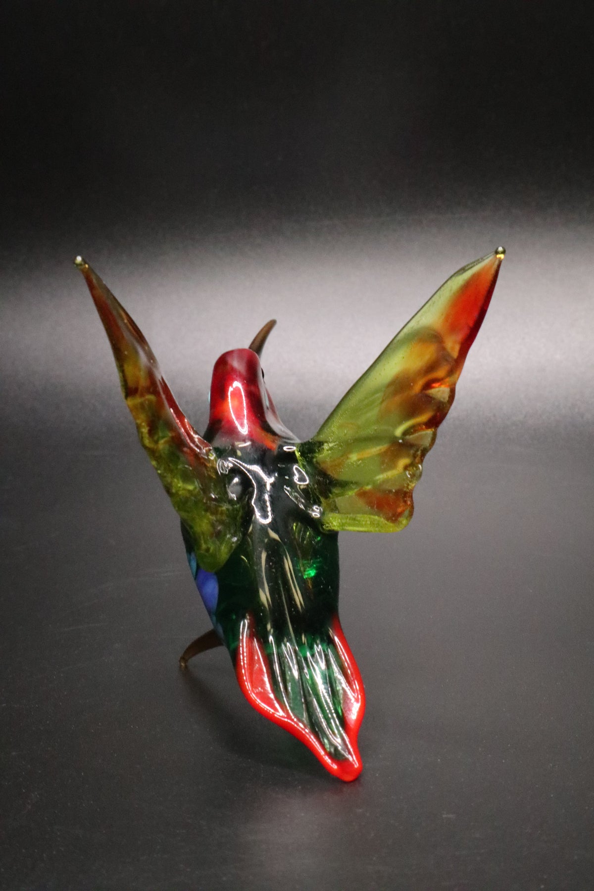 HAND BLOWN ART GLASS HUMMINGBIRD