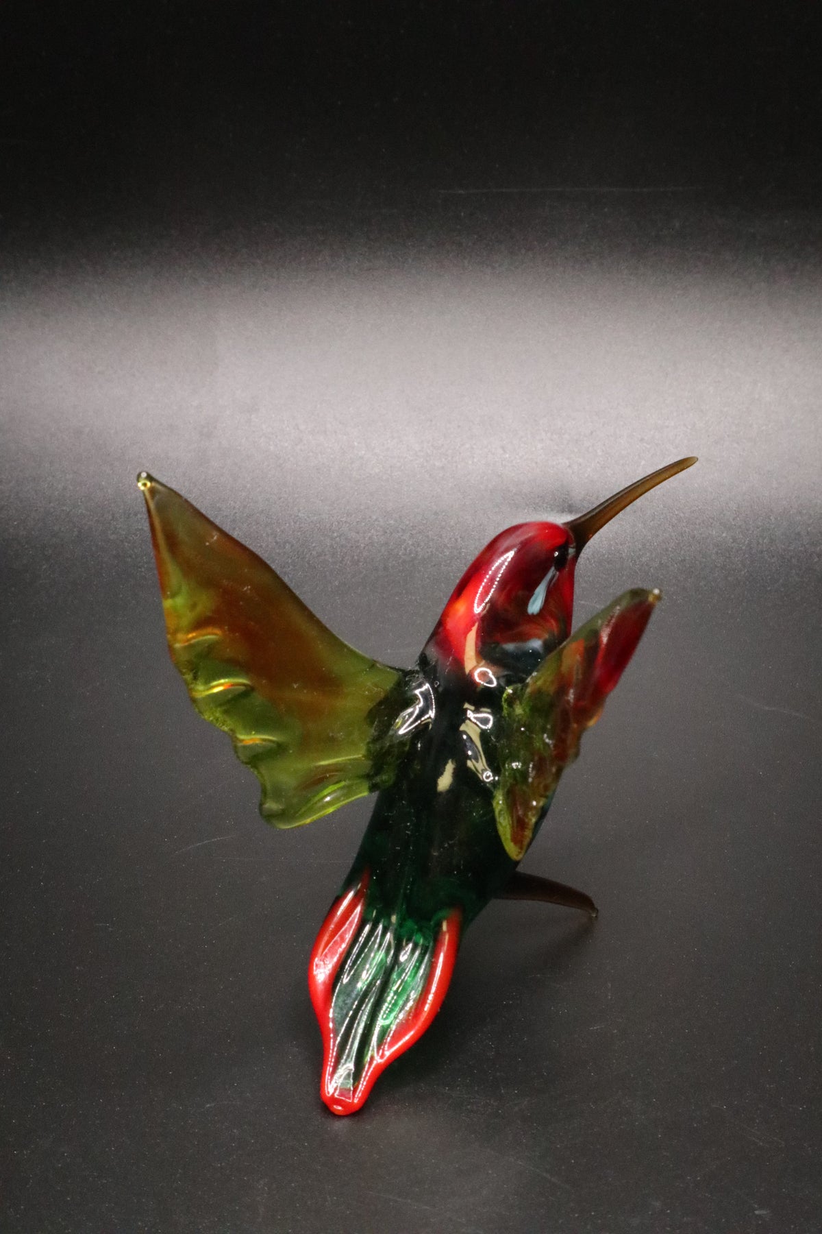 HAND BLOWN ART GLASS HUMMINGBIRD