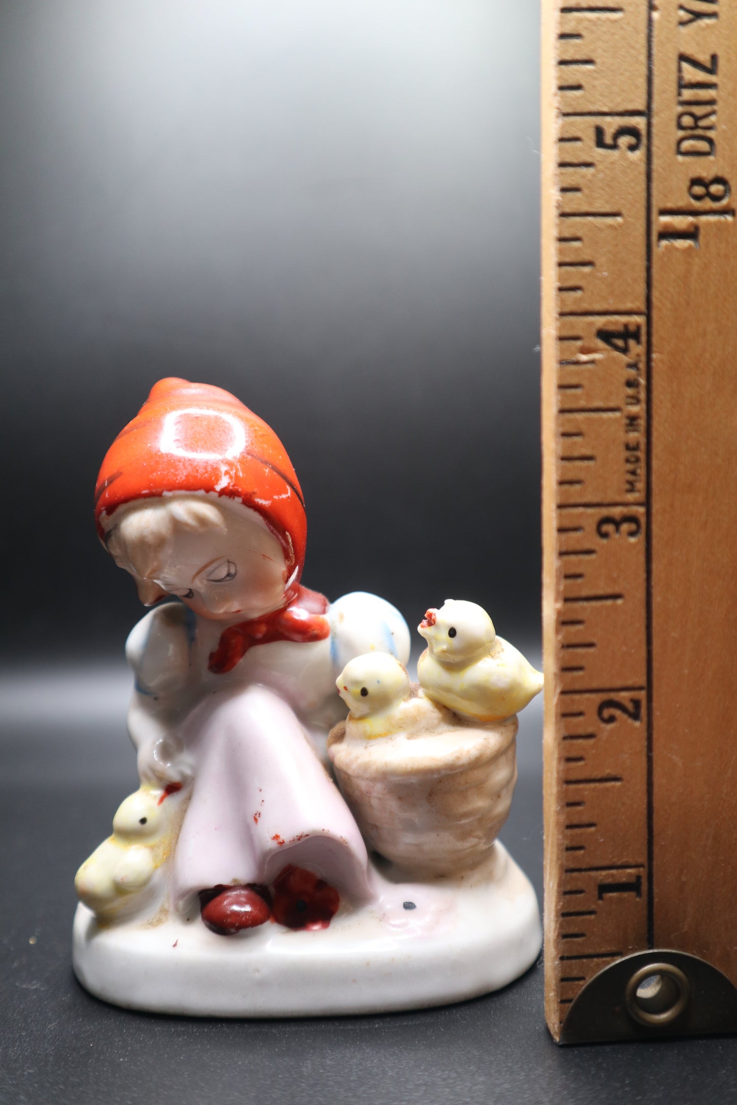 VINTAGE GIRL WITH BABY CHICKS MADE IN OCCUPIED JAPAN