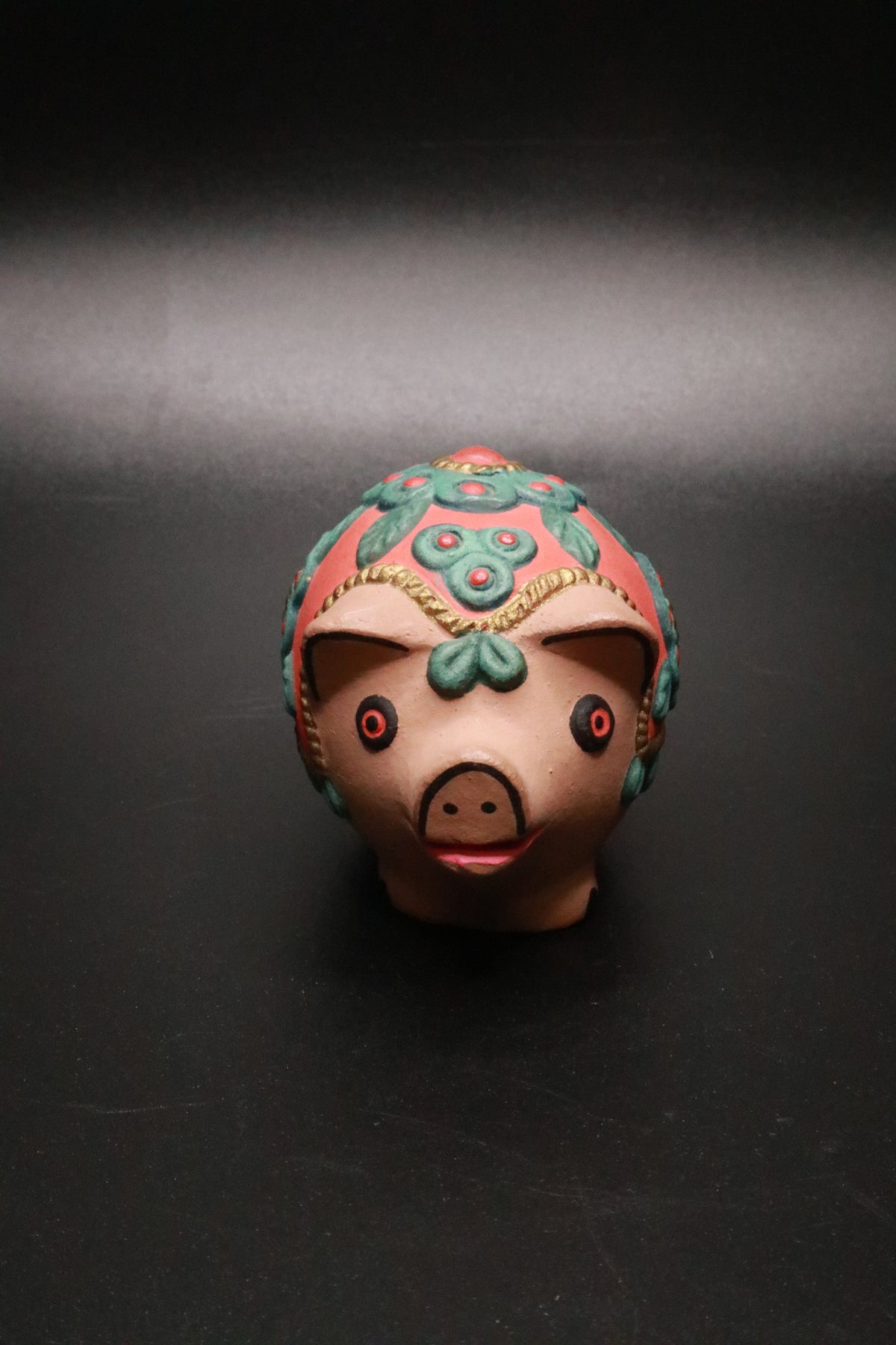 VINTAGE SALVADOREAN TALAVERA-STYLE POTTERY HAND PAINTED PIG