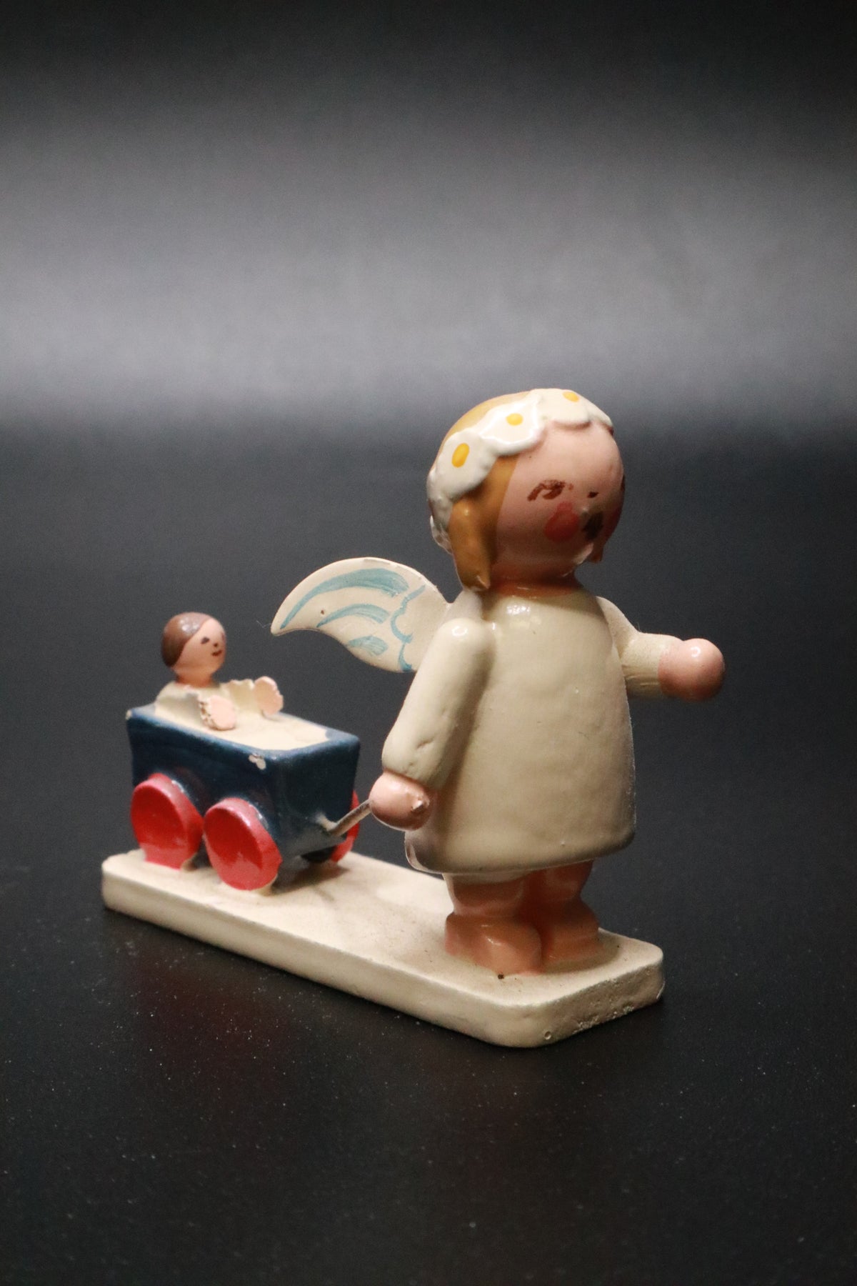 WENDT AND KüHN GERMAN "MARGUERITE ANGEL" FIGURINE "DOLL CARRIAGE"