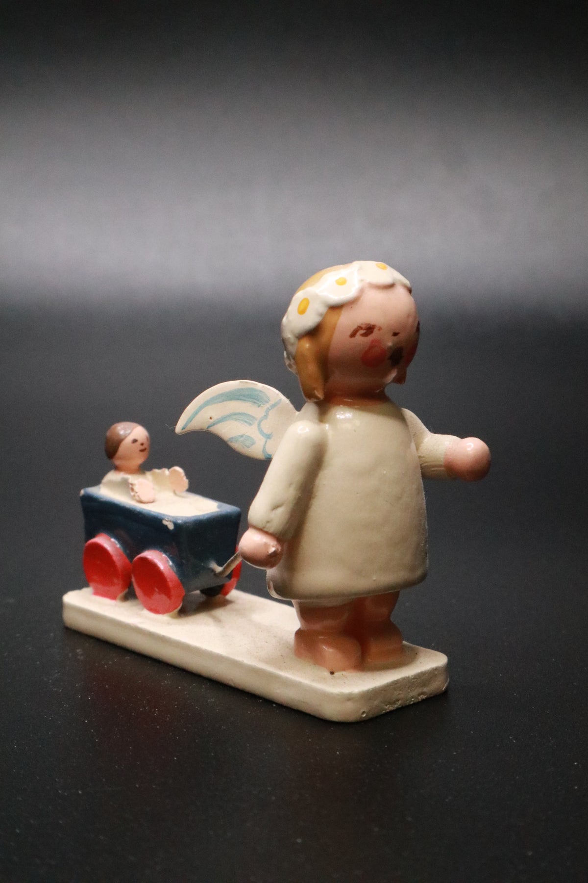 WENDT AND KüHN GERMAN "MARGUERITE ANGEL" FIGURINE "DOLL CARRIAGE"
