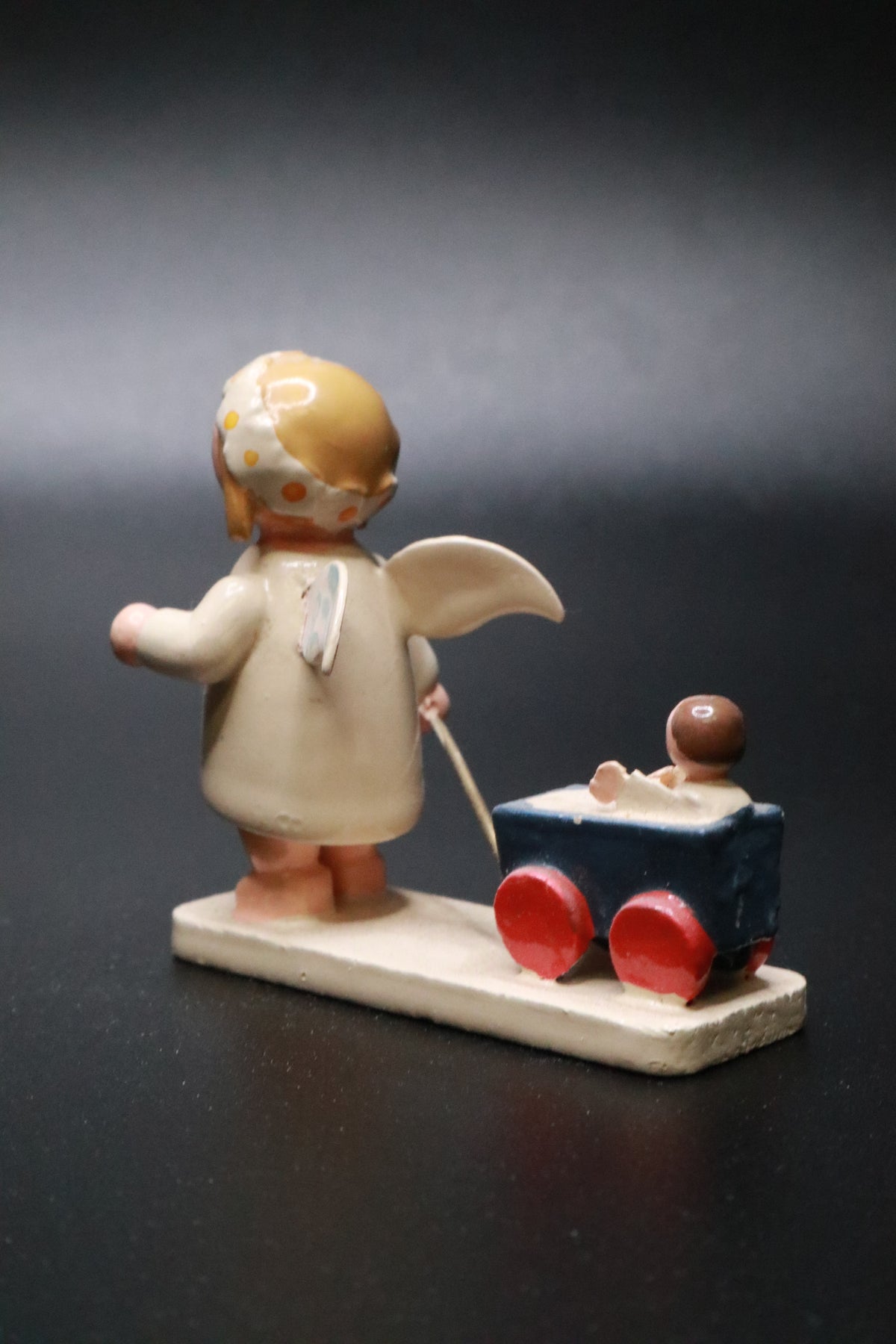 WENDT AND KüHN GERMAN "MARGUERITE ANGEL" FIGURINE "DOLL CARRIAGE"
