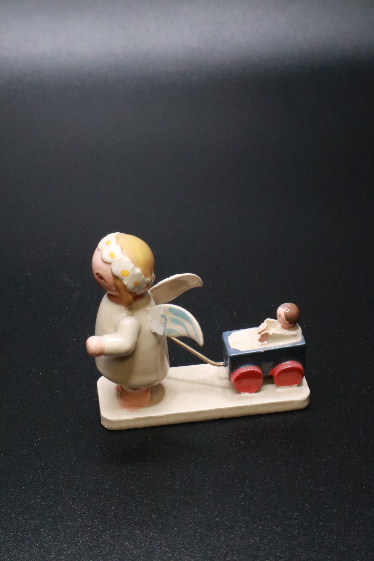 WENDT AND KüHN GERMAN "MARGUERITE ANGEL" FIGURINE "DOLL CARRIAGE"