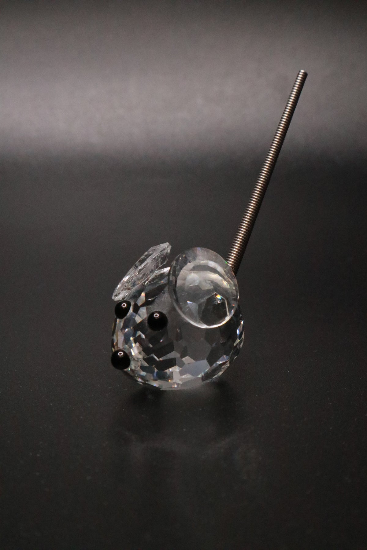 VINTAGE SWAROVSKI CRYSTAL MINI MOUSE WITH SPRING TAIL "AS IS"