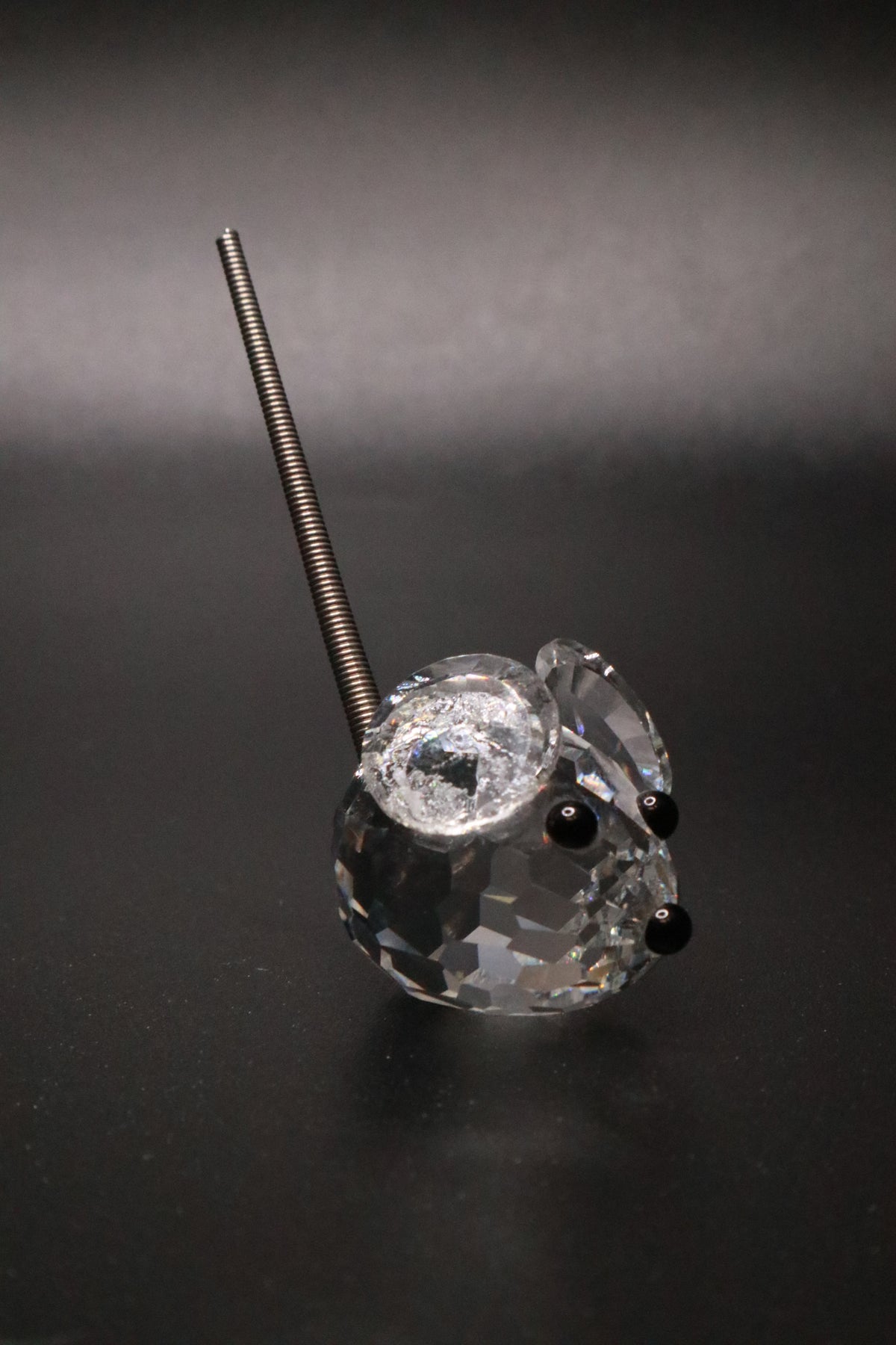 VINTAGE SWAROVSKI CRYSTAL MINI MOUSE WITH SPRING TAIL "AS IS"