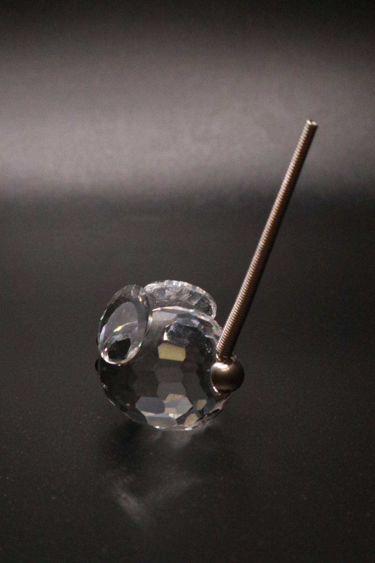 VINTAGE SWAROVSKI CRYSTAL MINI MOUSE WITH SPRING TAIL "AS IS"
