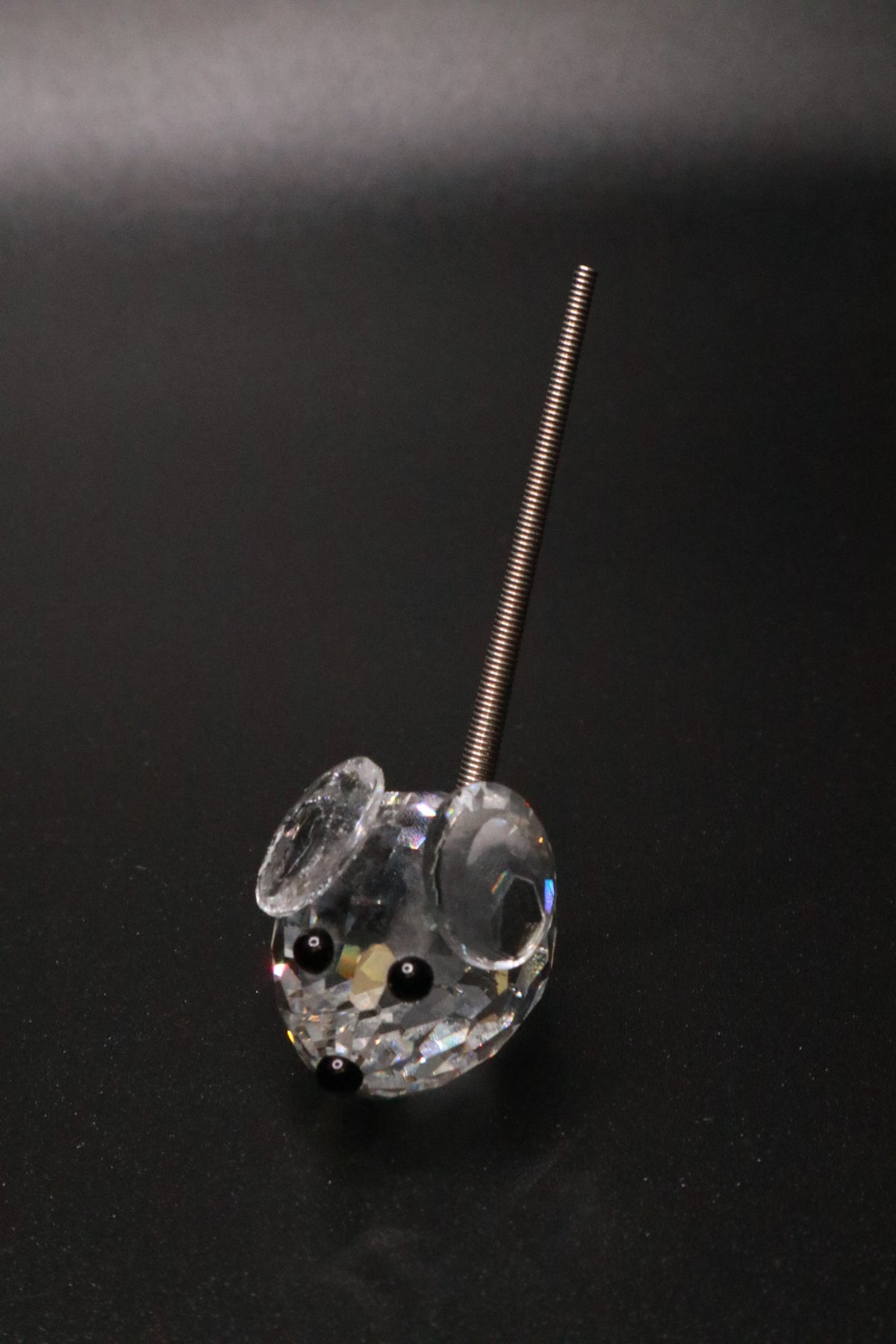 VINTAGE SWAROVSKI CRYSTAL MINI MOUSE WITH SPRING TAIL "AS IS"