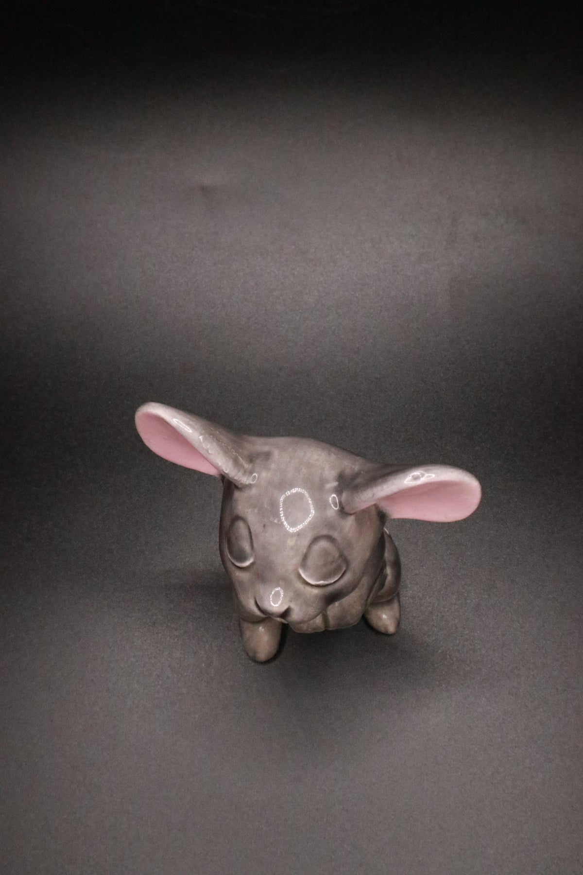 VINTAGE GRAY CERMIC MOUSE FIGURINE