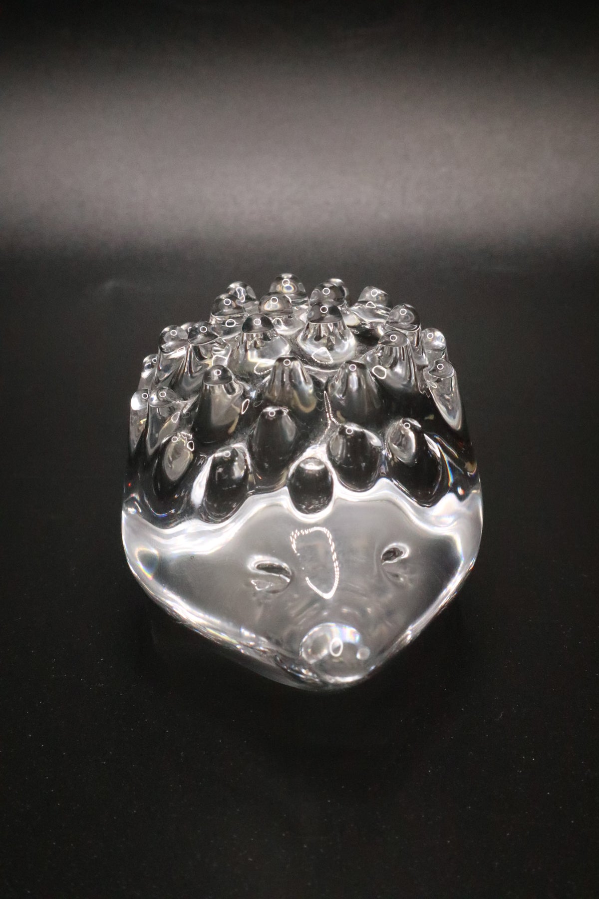 VINTAGE CLEAR HADELAND GLASSWORK OF NORWAY HEDGEHOG PAPERWEIGHT (AS IS)