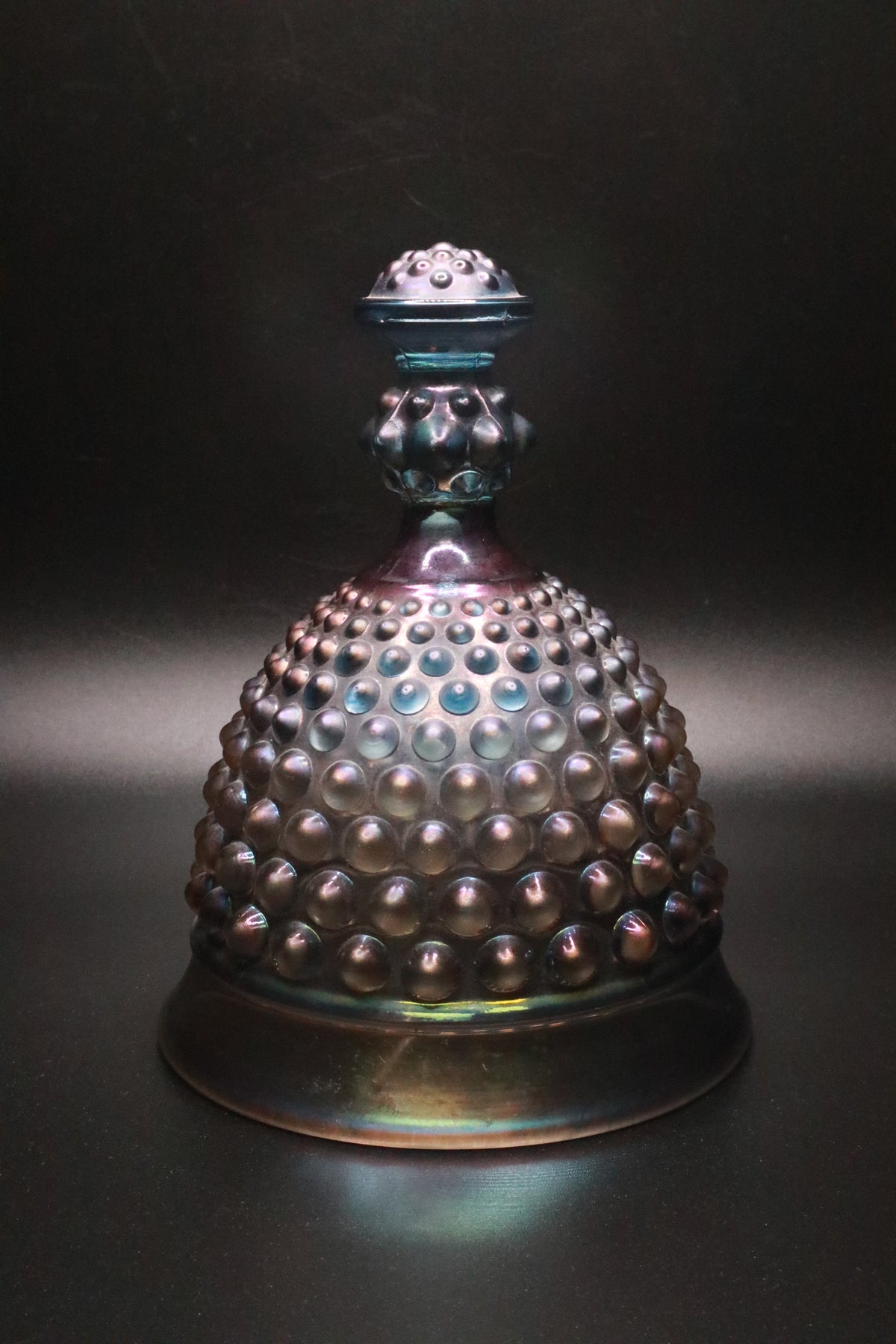 VINTAGE IMPERIAL GLASS IRIDESCENT HOBNAIL CARNIVAL GLASS BELL