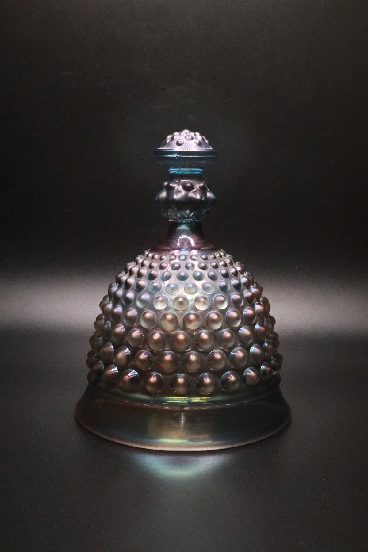 VINTAGE IMPERIAL GLASS IRIDESCENT HOBNAIL CARNIVAL GLASS BELL