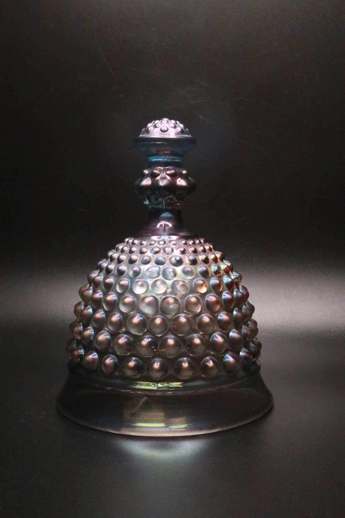 VINTAGE IMPERIAL GLASS IRIDESCENT HOBNAIL CARNIVAL GLASS BELL