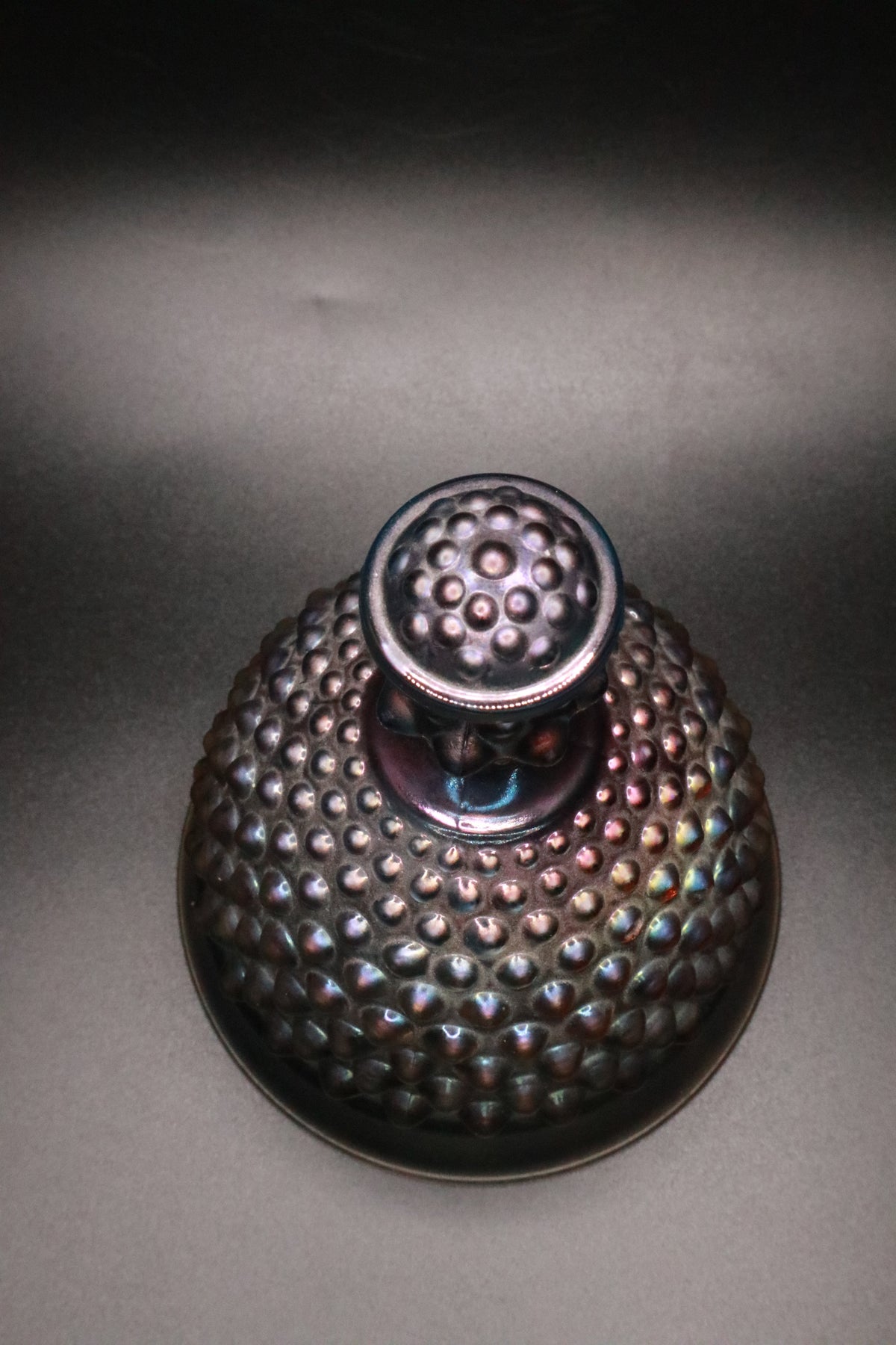 VINTAGE IMPERIAL GLASS IRIDESCENT HOBNAIL CARNIVAL GLASS BELL