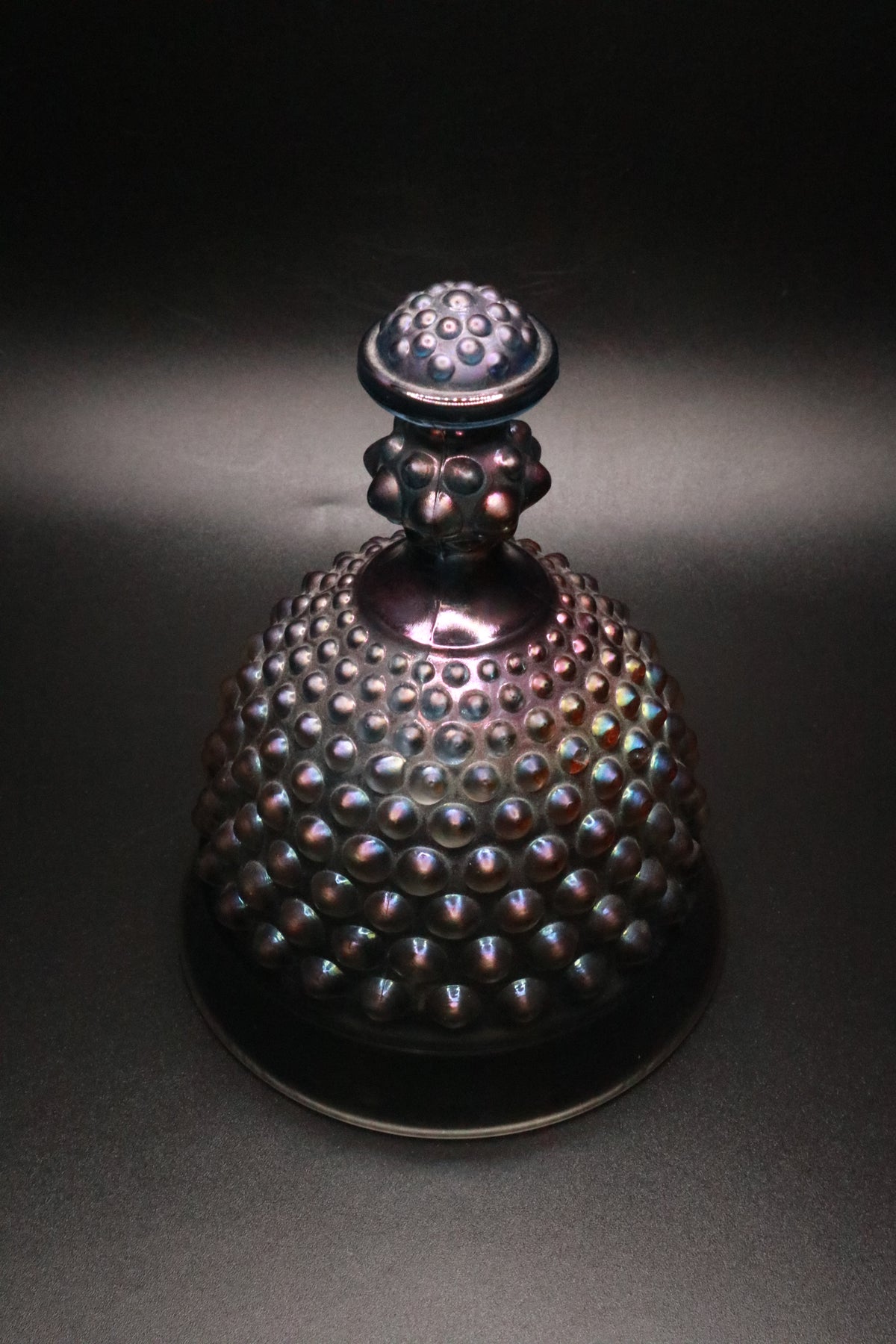 VINTAGE IMPERIAL GLASS IRIDESCENT HOBNAIL CARNIVAL GLASS BELL