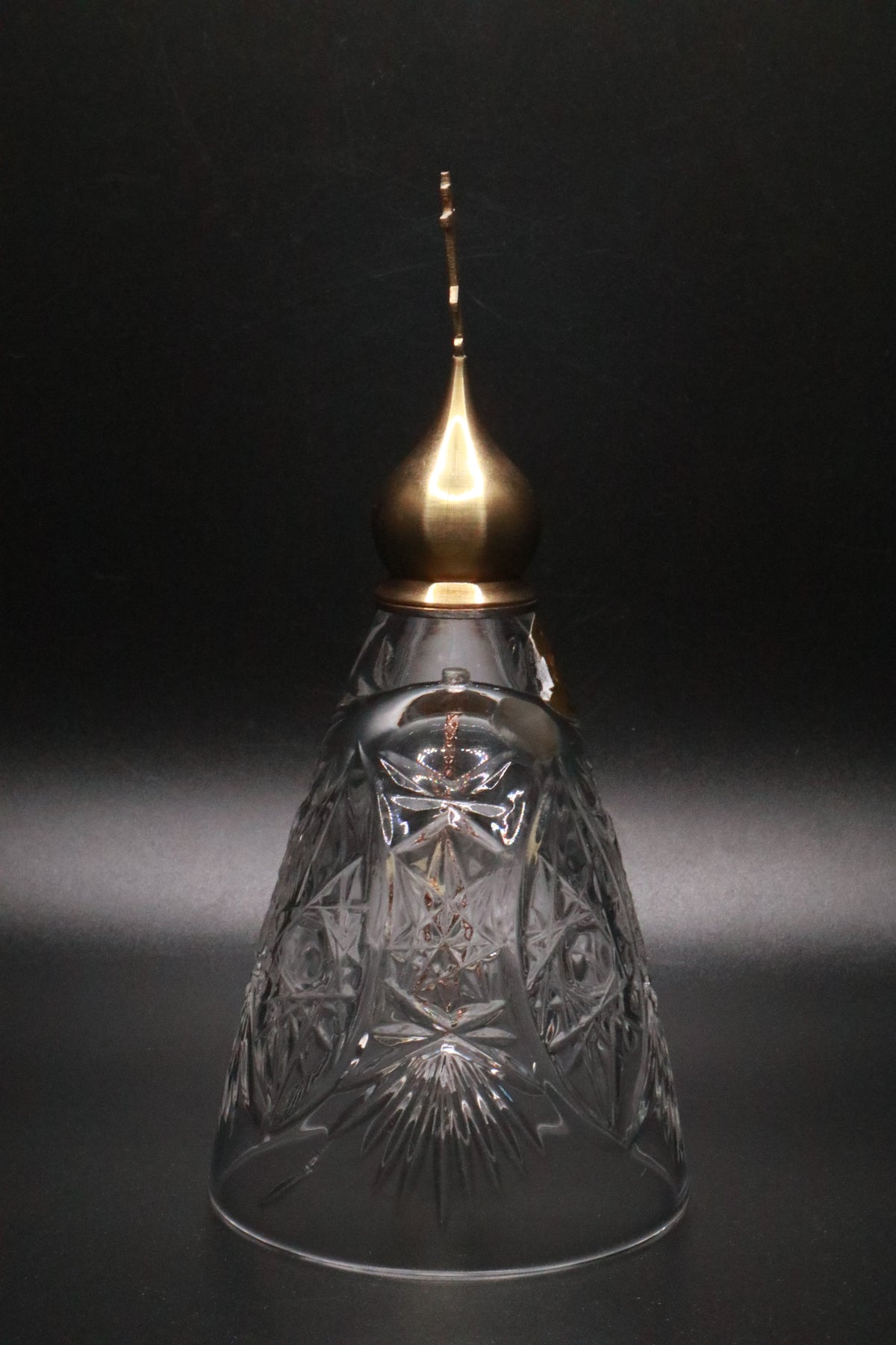 VINTAGE GUS KHRUSTALNY RUSSIAN HAND CUT CRYSTAL BELL CROSS