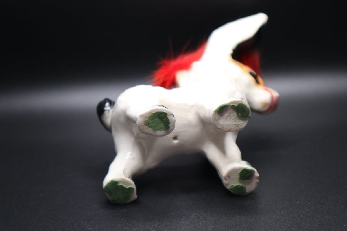 JAPAN DONKEY RED FUR MANE LONG EARS FIGURINE