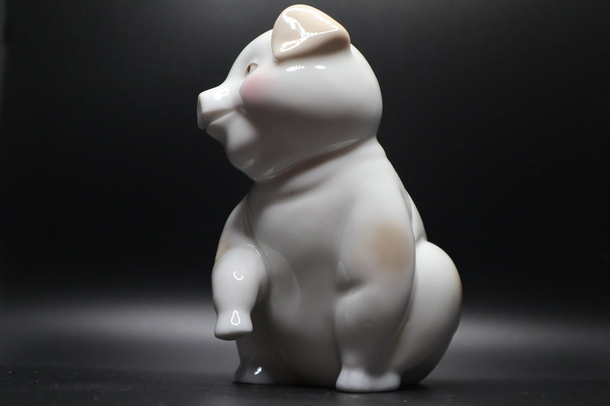 GEORGE GOOD PORCELAIN GIRL PIG FIGURINE
