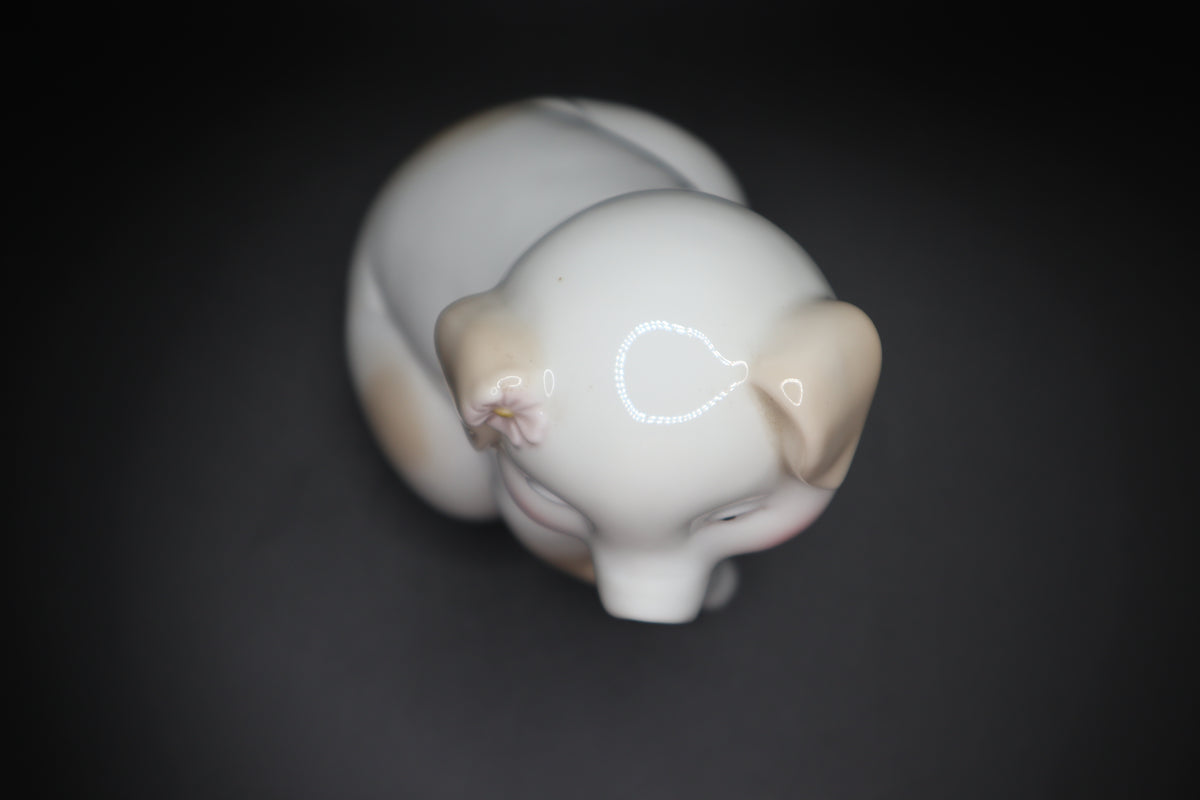GEORGE GOOD PORCELAIN GIRL PIG FIGURINE