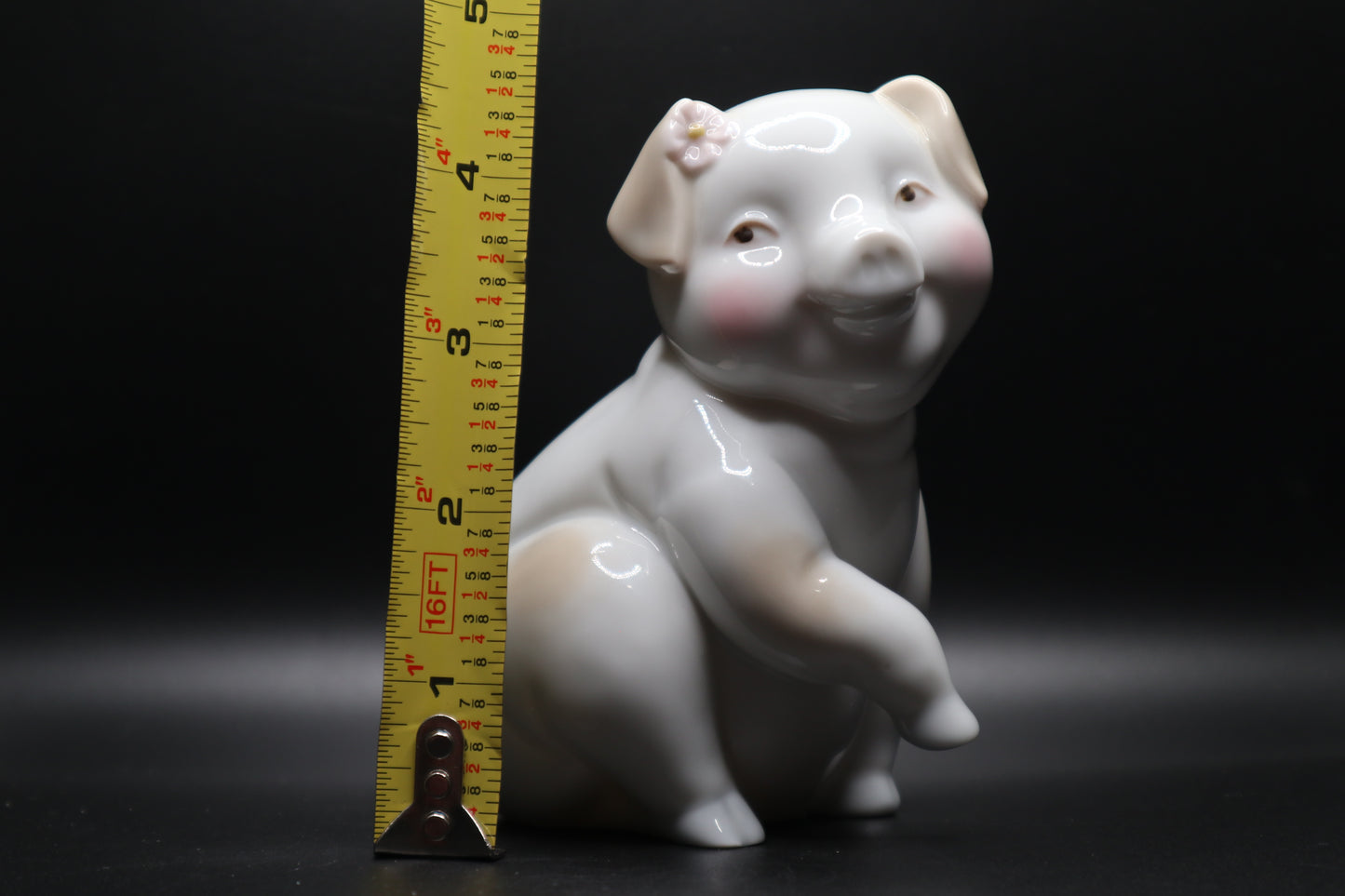 GEORGE GOOD PORCELAIN GIRL PIG FIGURINE