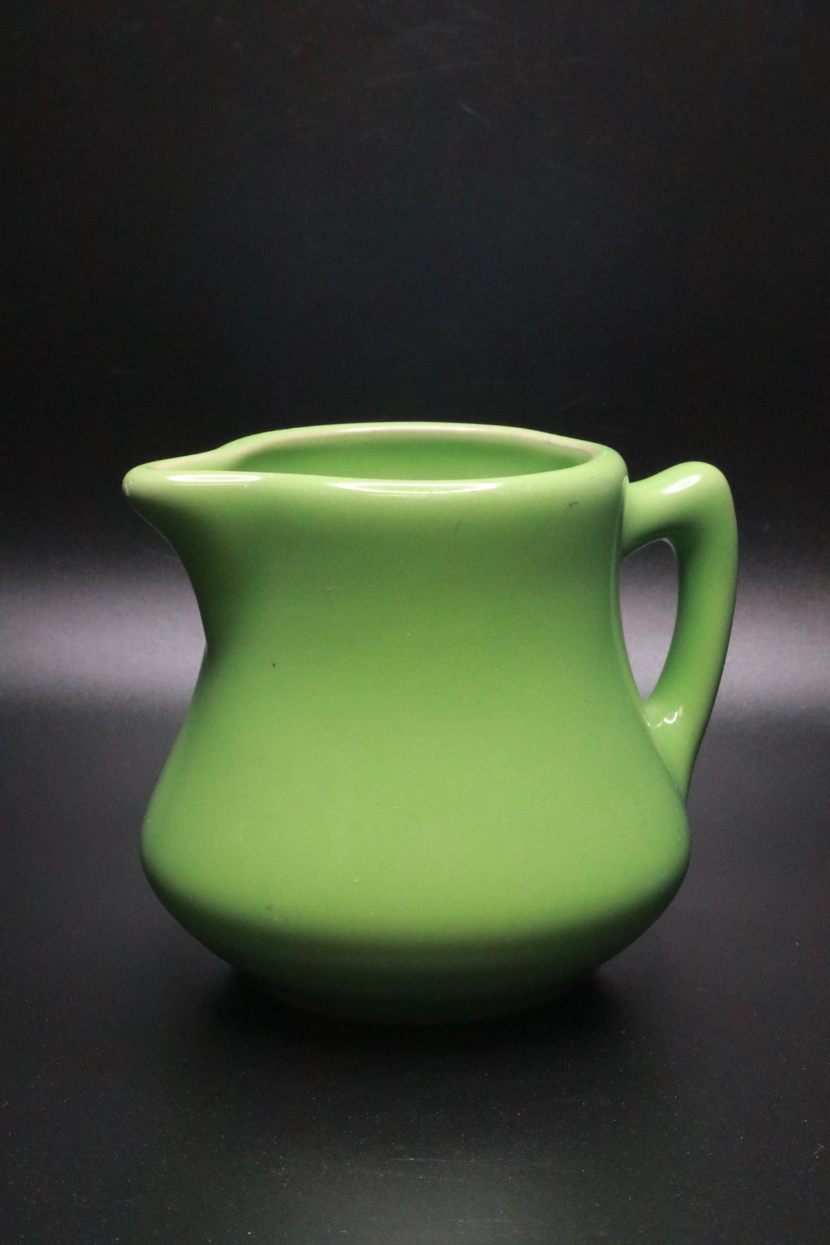 VINTAGE HALL CHINA RESTAURANT WARE POTTERY GREEN CREAMER