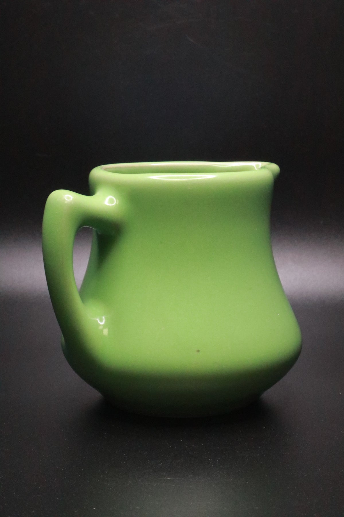 VINTAGE HALL CHINA RESTAURANT WARE POTTERY GREEN CREAMER