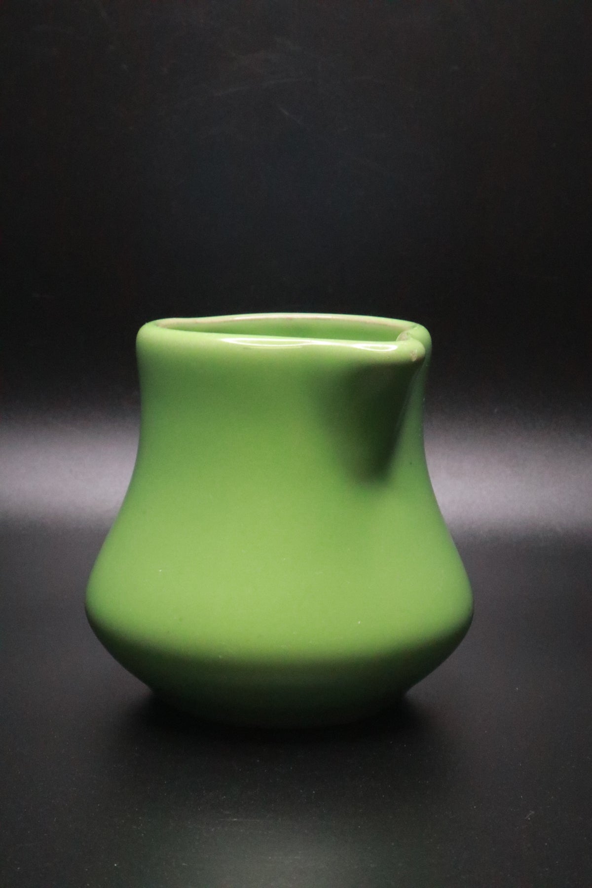 VINTAGE HALL CHINA RESTAURANT WARE POTTERY GREEN CREAMER