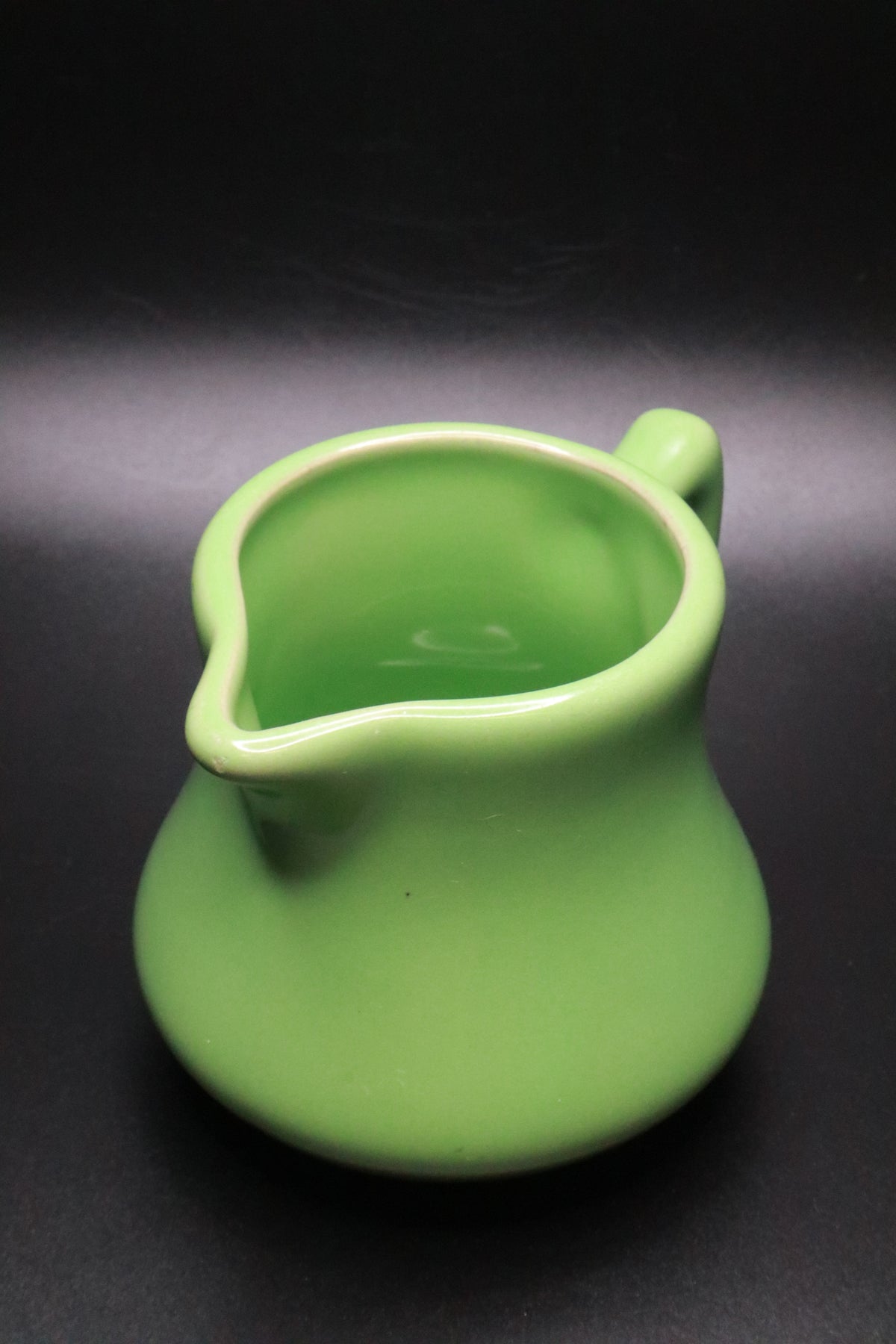 VINTAGE HALL CHINA RESTAURANT WARE POTTERY GREEN CREAMER