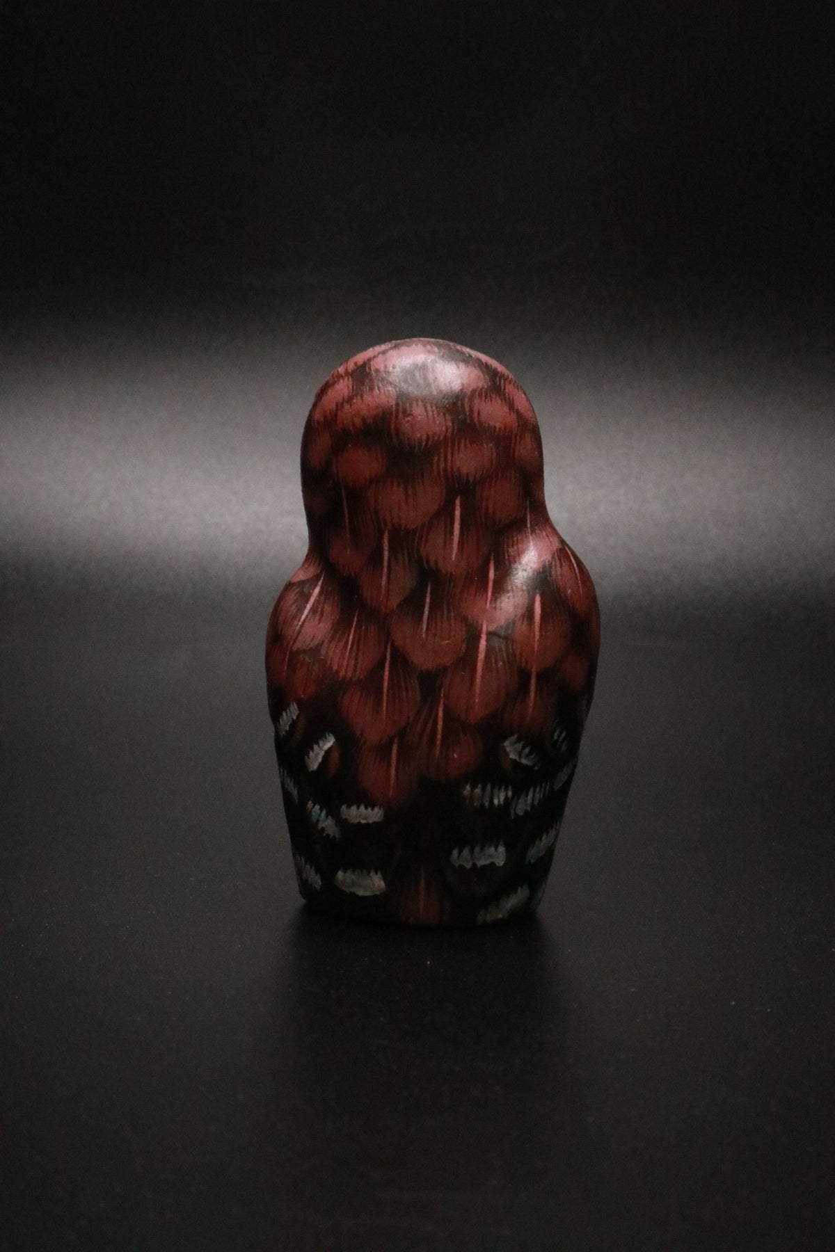 VINTAGE HAND PAINTED WOODEN OWL FIGURINE