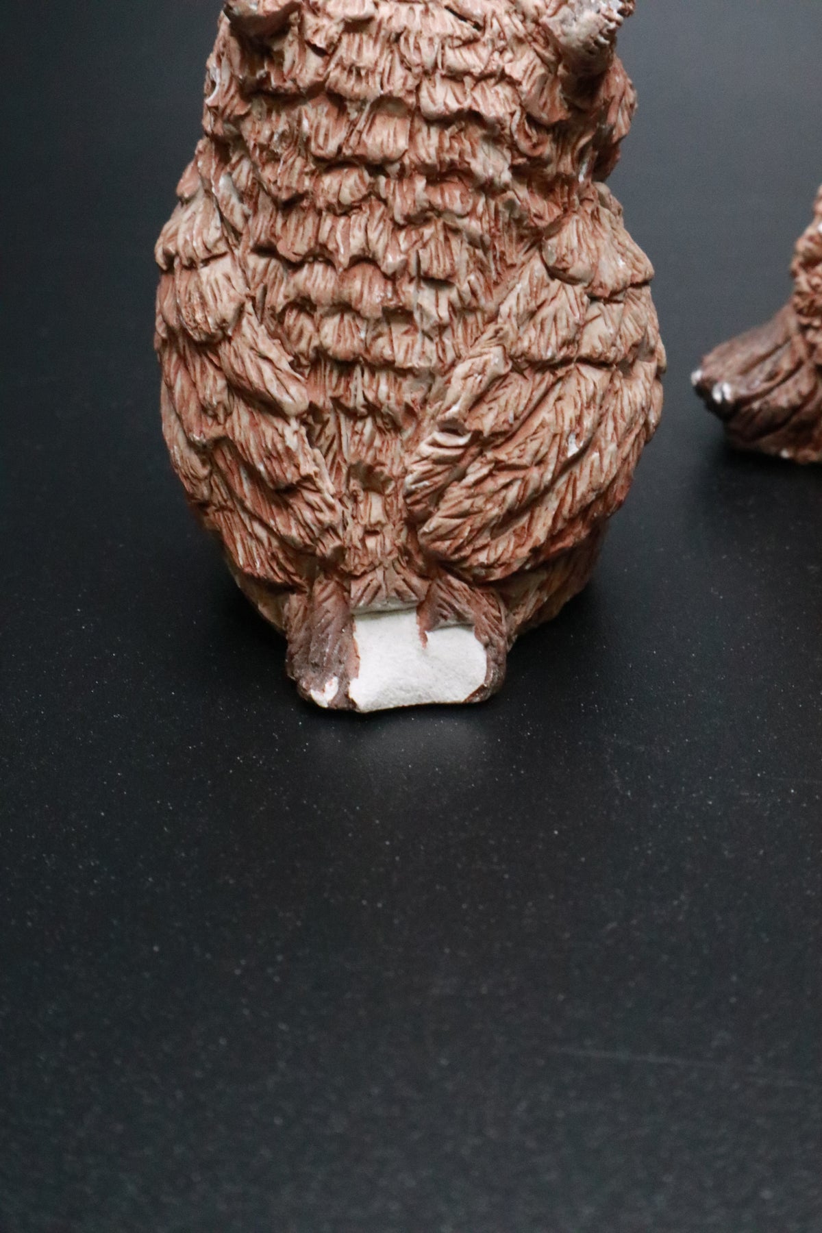 VINTAGE STONE CRITTER LITTLES USA OWL FIGURINES (AS IS) SET OF 2