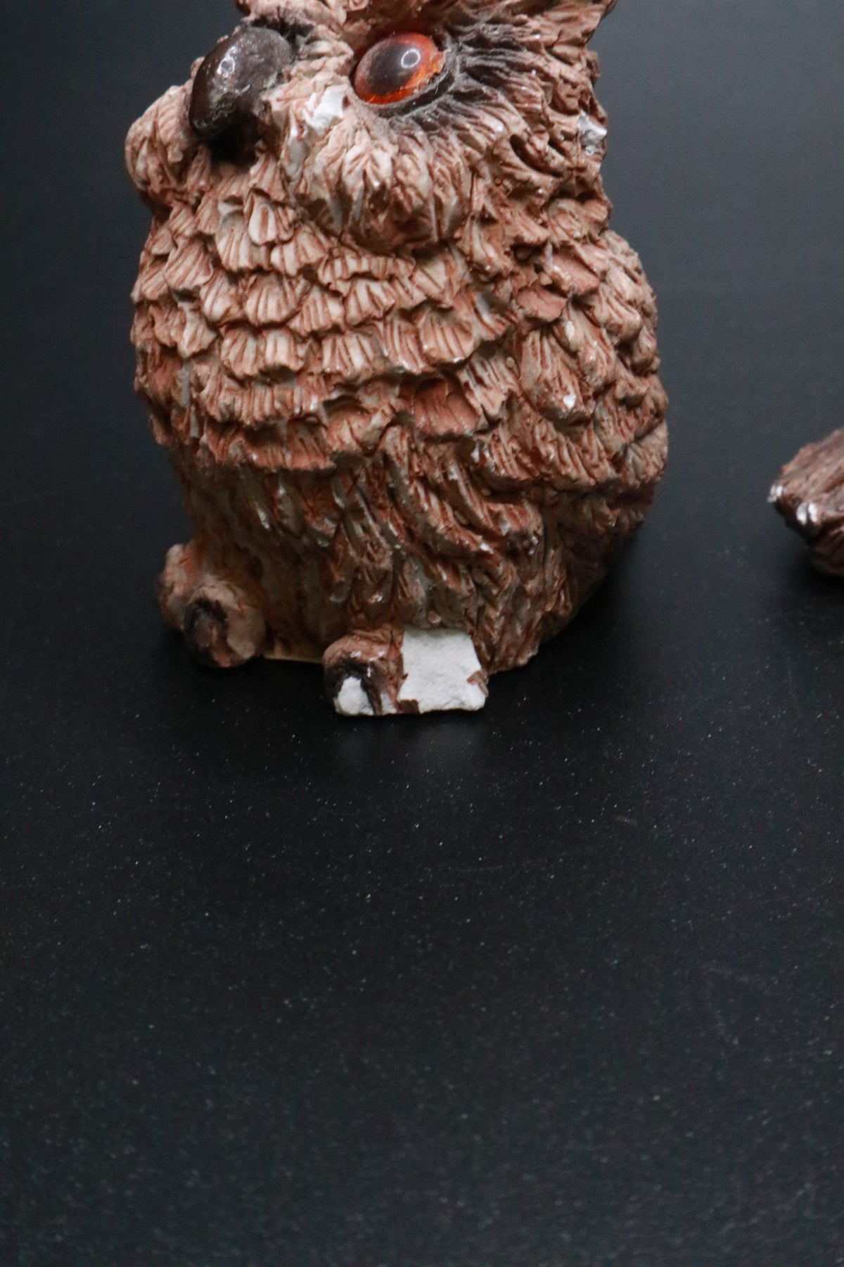 VINTAGE STONE CRITTER LITTLES USA OWL FIGURINES (AS IS) SET OF 2