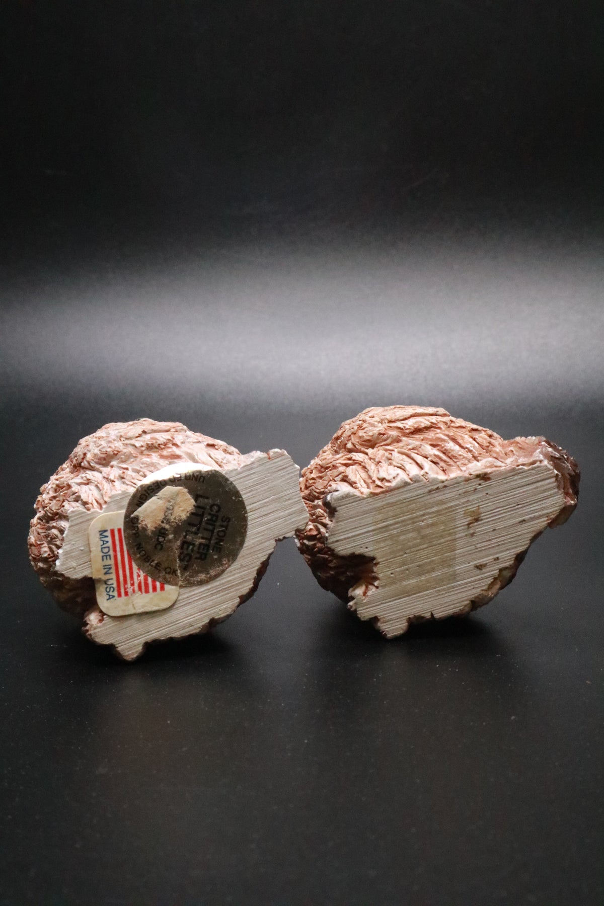 VINTAGE STONE CRITTER LITTLES USA OWL FIGURINES (AS IS) SET OF 2