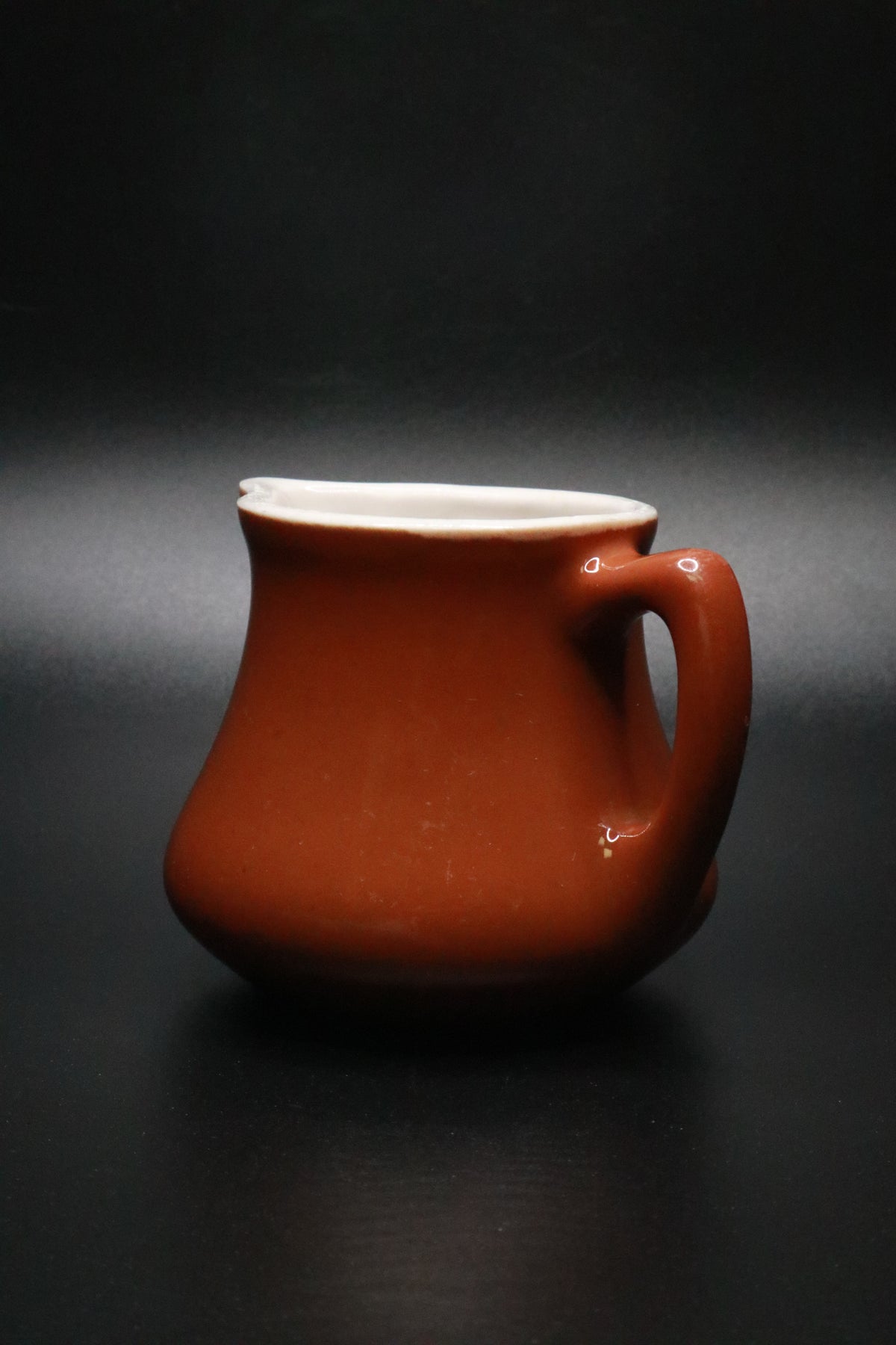 VINTAGE CHEFSWARE CERAMIC BROWN CREAMER