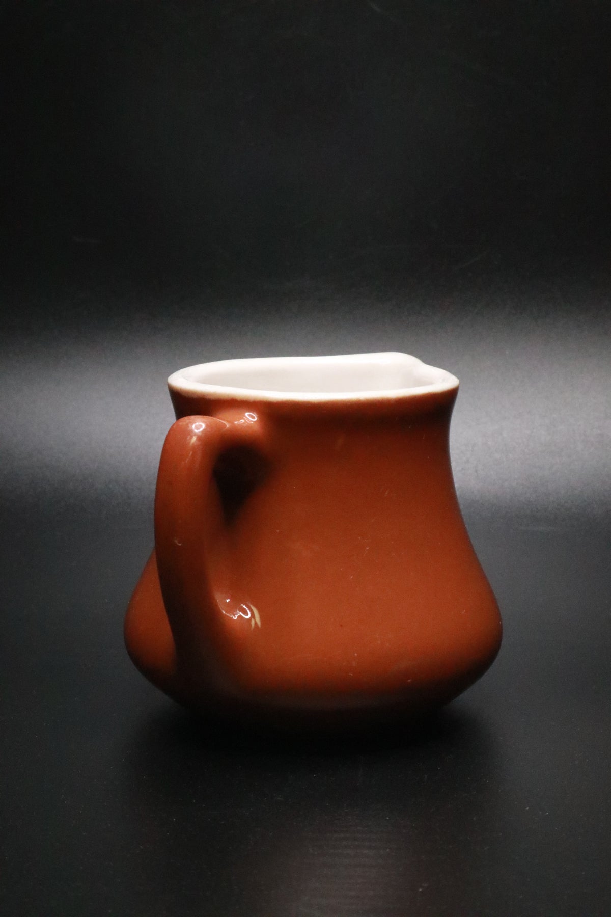 VINTAGE CHEFSWARE CERAMIC BROWN CREAMER