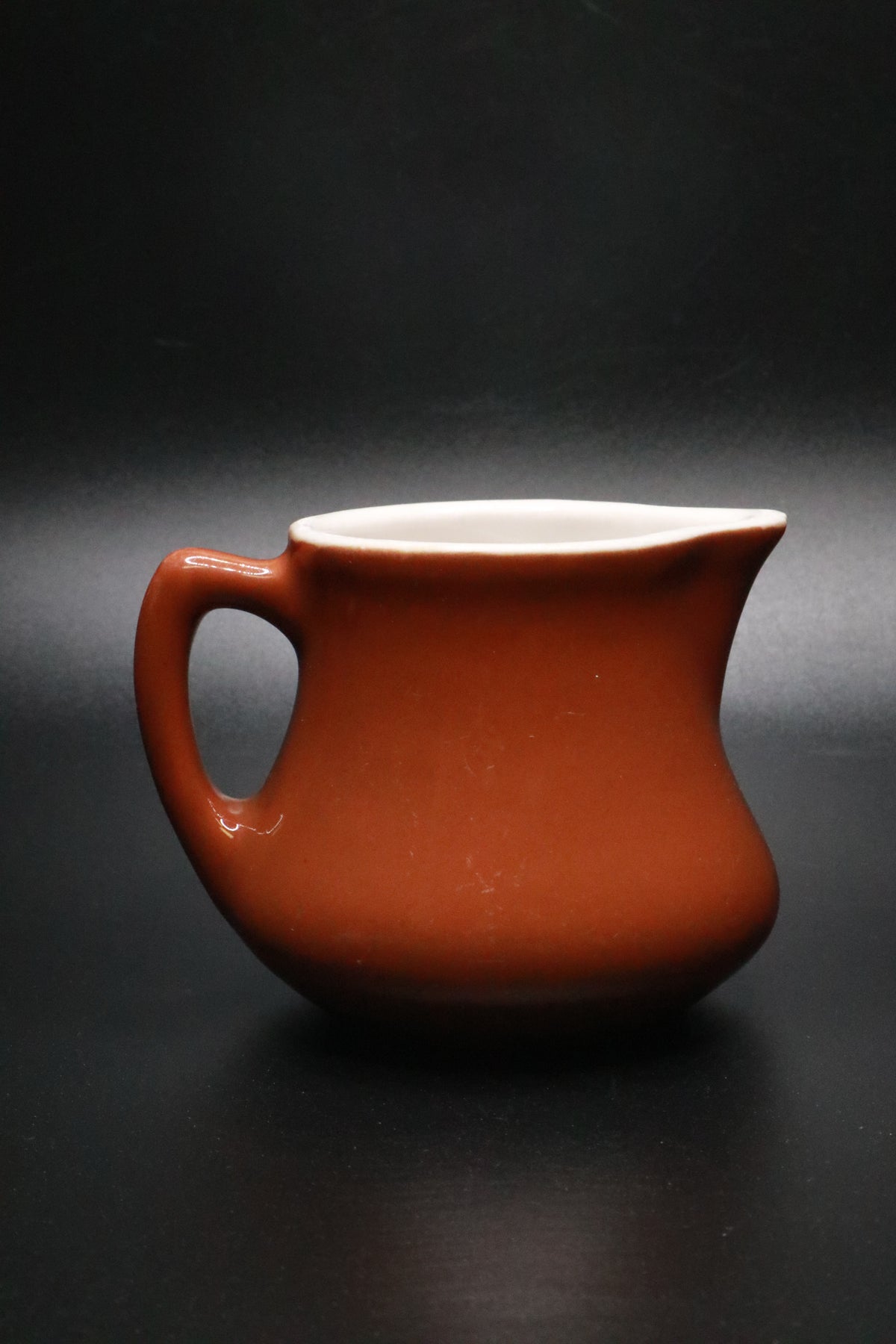 VINTAGE CHEFSWARE CERAMIC BROWN CREAMER