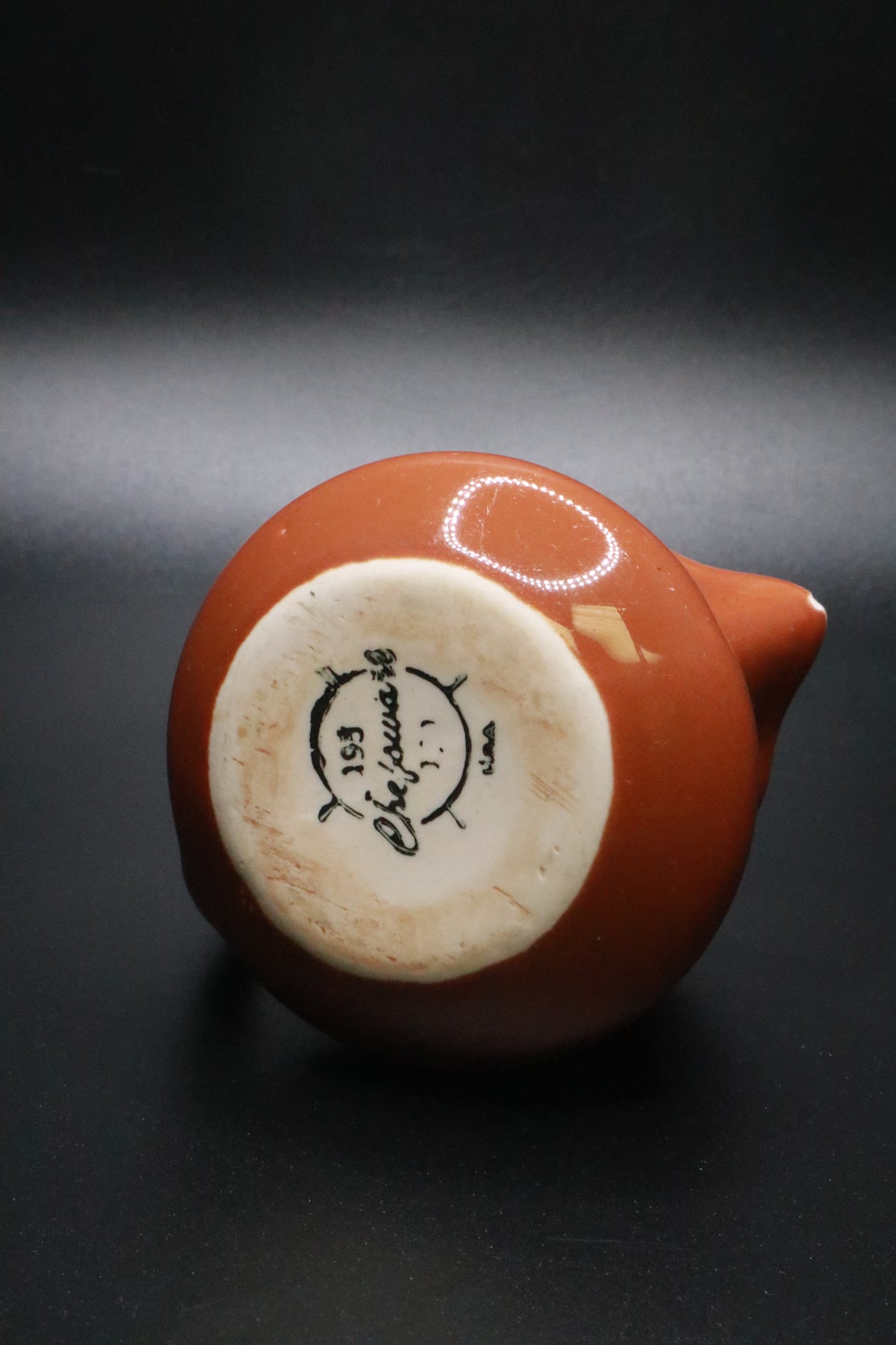 VINTAGE CHEFSWARE CERAMIC BROWN CREAMER