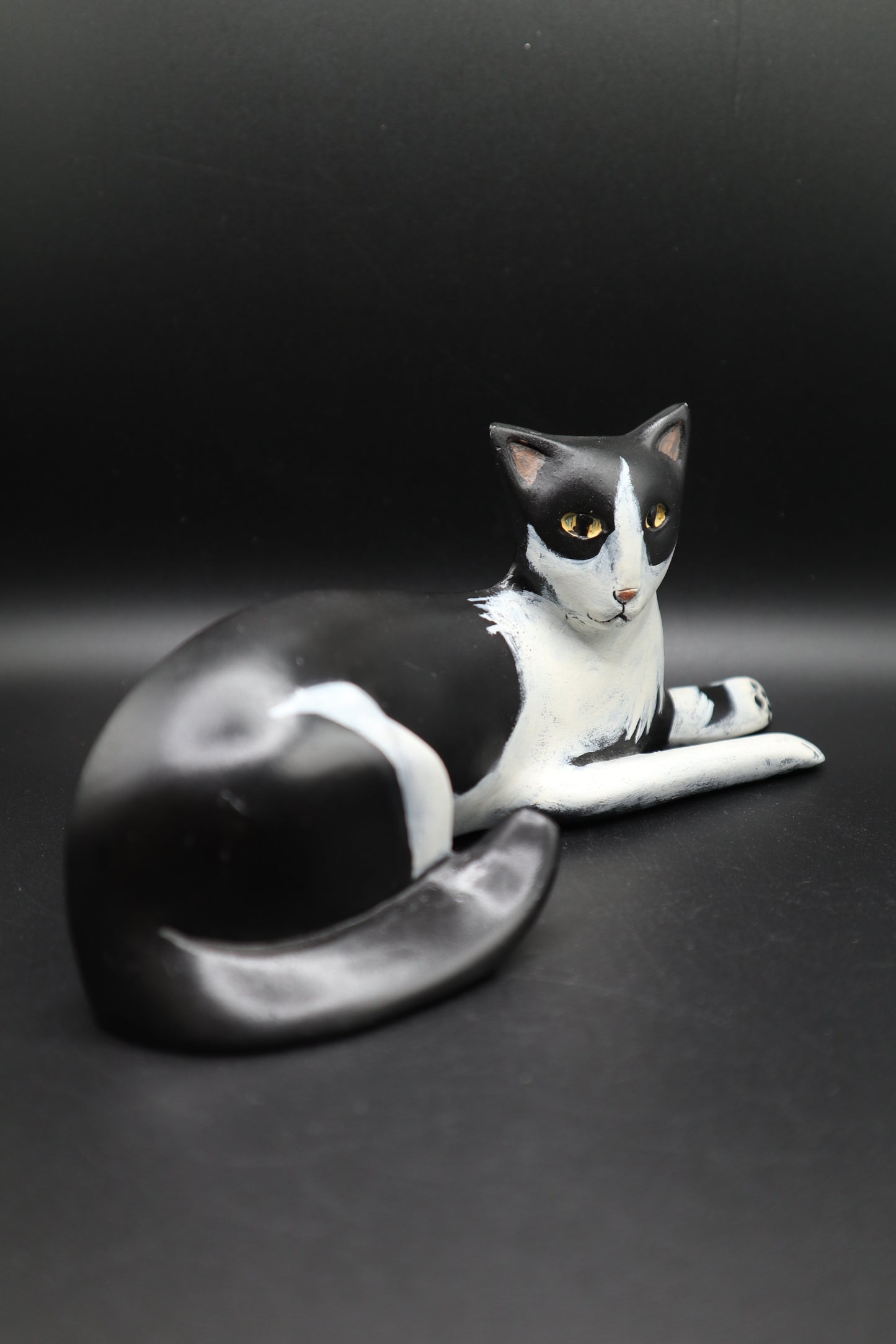 LYNDA PLEET WHITE AND BLACK CAT