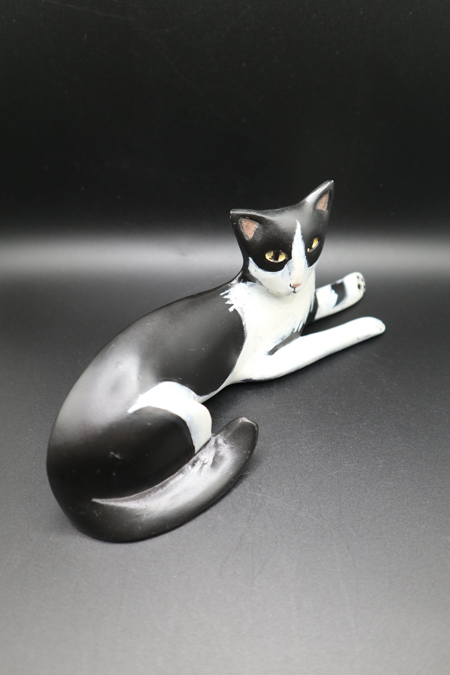 LYNDA PLEET WHITE AND BLACK CAT