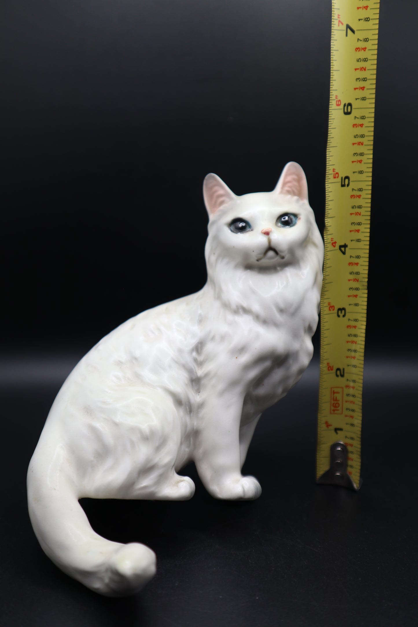 VINTAGE LEFTON WHITE PERSIAN CAT SHELF SITTER FIGURINE
